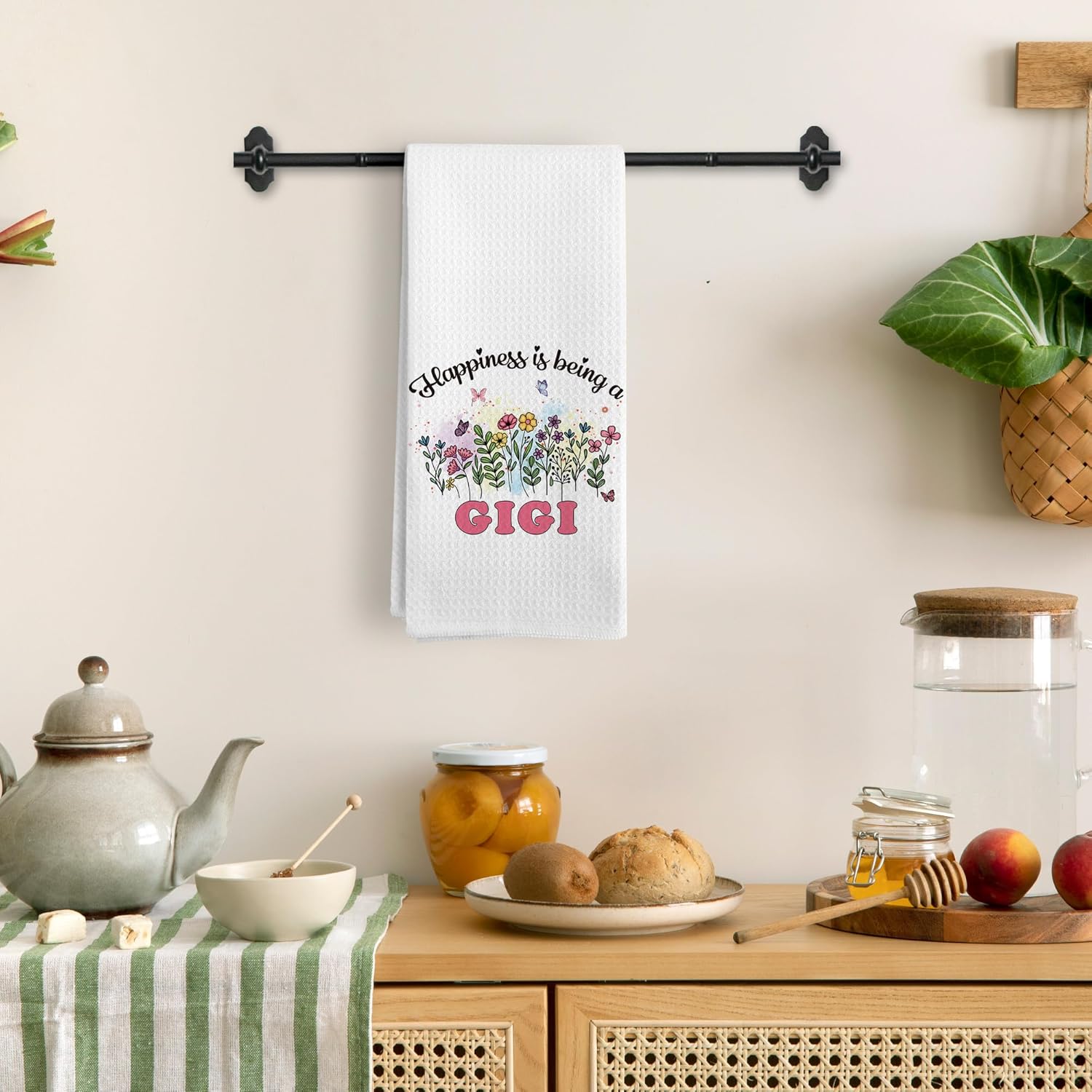 Gigi Grandma Kitchen Towels, Gigi Grandmother Gifts for Mother's Day Birthday Dish Tea Towels, Best Grandma Gift from Grandkids Decorative Hand Towels for Bathroom, 16x24 Inches - Image 2