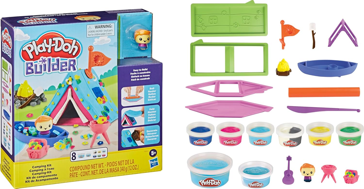 PlayDoh Builder Camping Kit Building Toy for Kids 5 Years