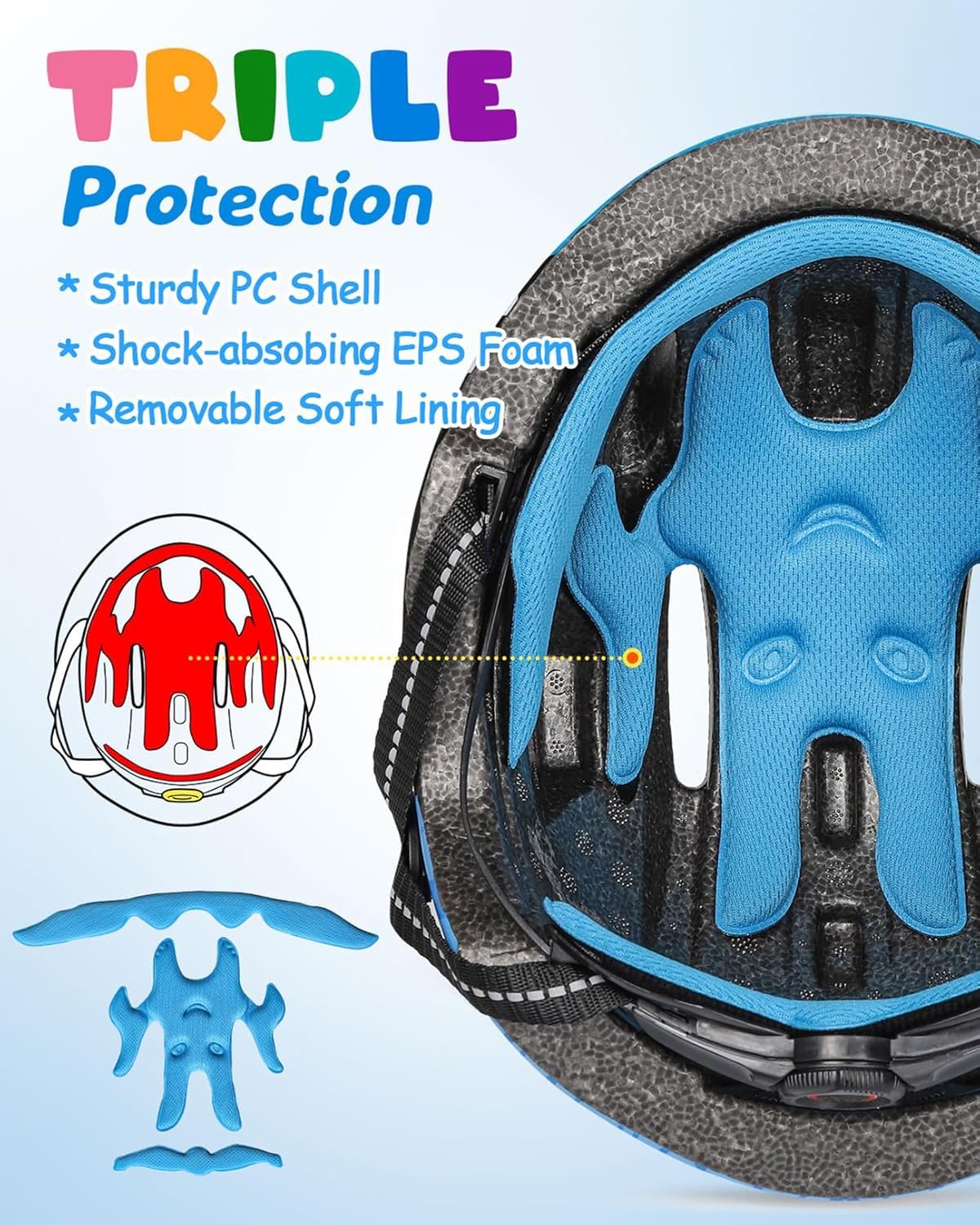 Kinder Fahrradhelm mit LED Licht | Niedliche 3D Dinosaurier Sicherheit Helm für Mädchen, Jungen 3-8 Jahre | Verstellbarer Atmungsaktive Kinderhelm für Fahrrad, Skateboard, Scooter, Skaten