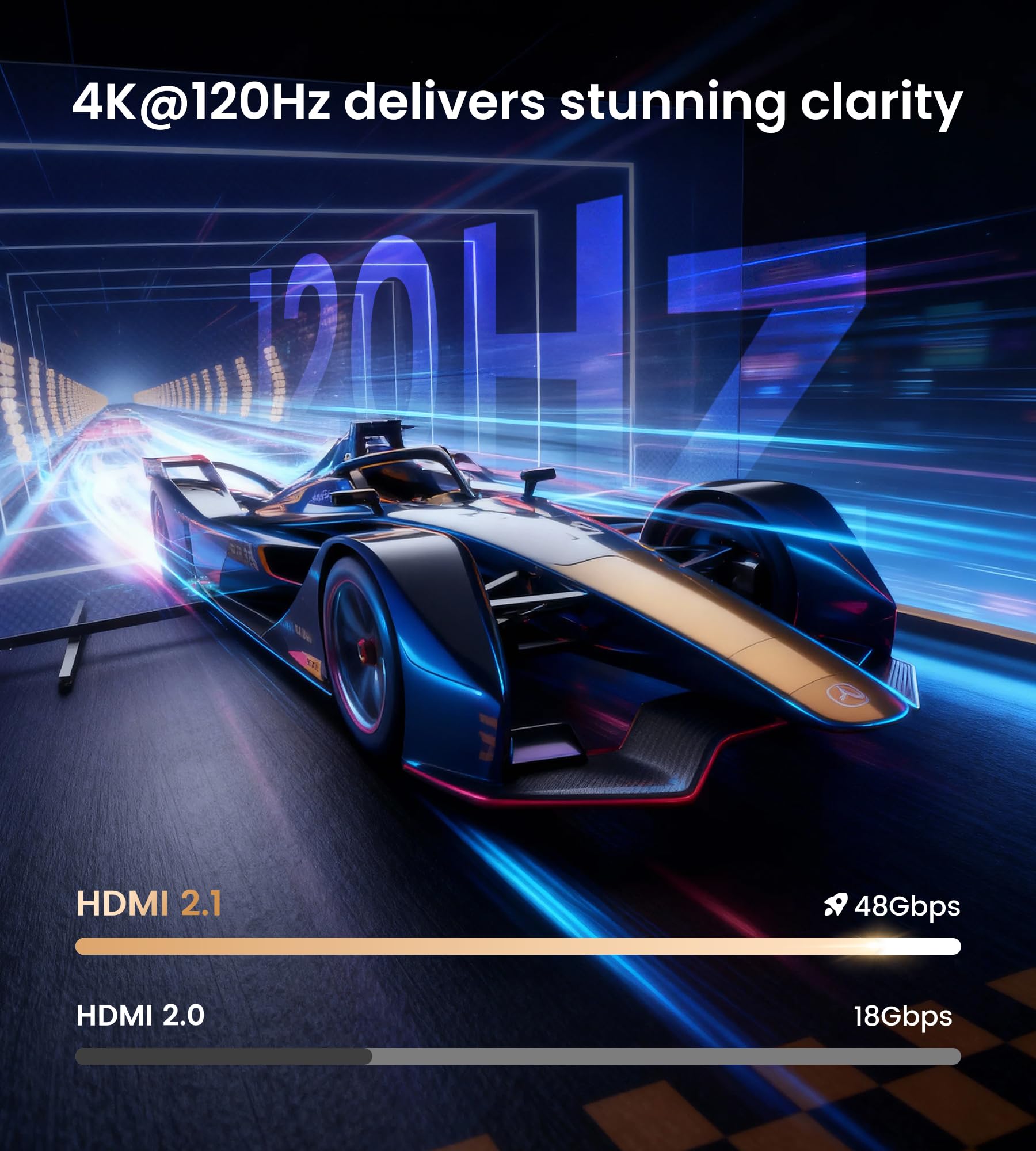 NEWCARE 8K HDMI Switch 3 wejścia 1 wyjście, 4K@120Hz aluminiowy przełącznik HDMI 3 wejścia 1 wyjście z pilotem, 3 porty HDMI Switcher Obsługuje 8K@60Hz 48Gbps HDR10+ VRR