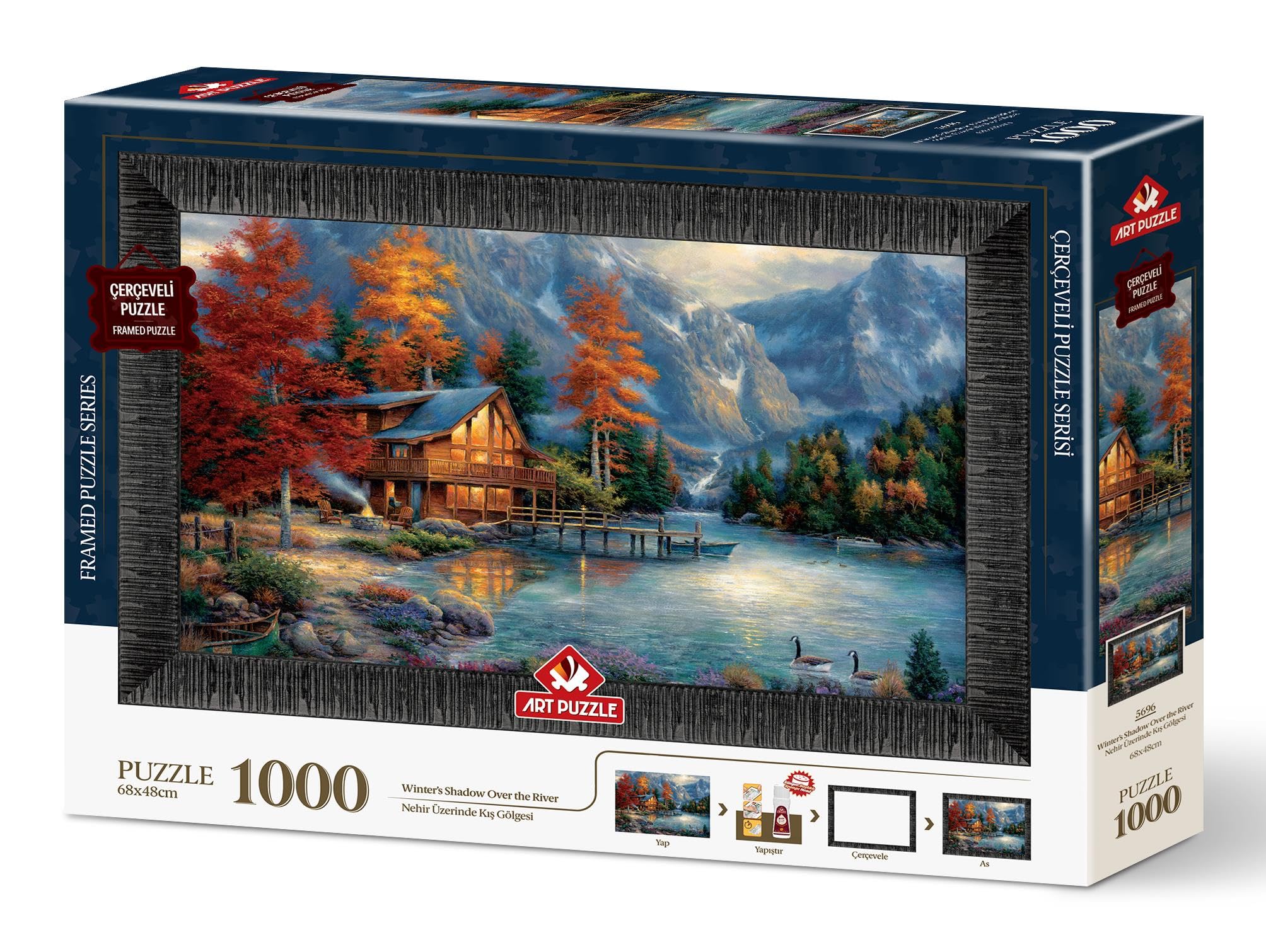 Art Puzzle Winter Shadow On River - Puzle con marco de 1000 piezas