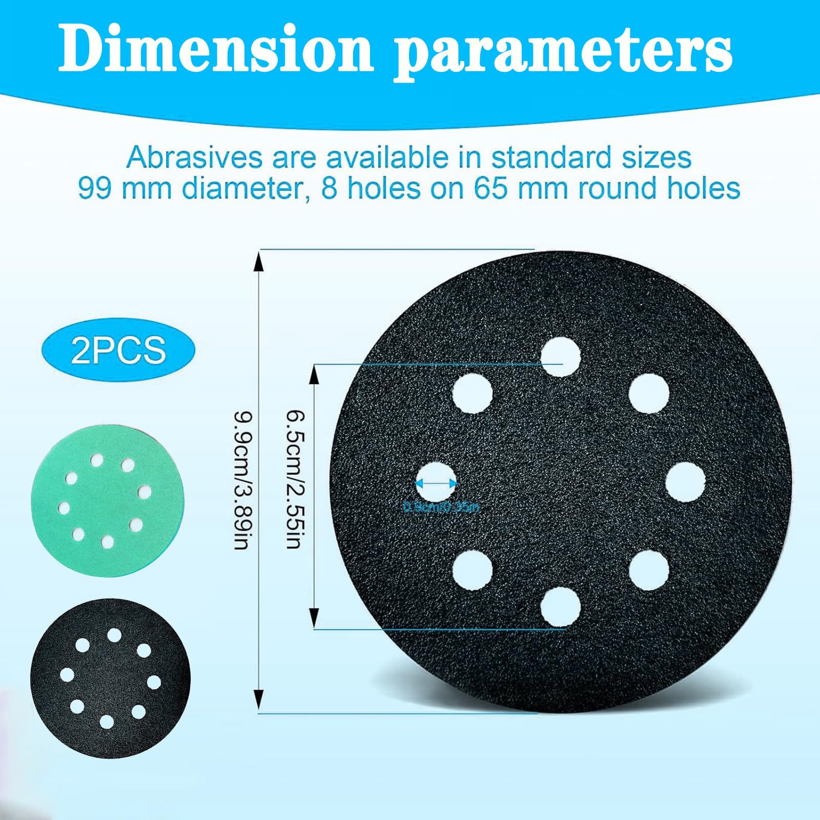 2 Pezzi Pad Levigatura 125mm in Schiuma Alta Elasticità, Disco Interfaccia per Levigatrice Orbitale, Cuscinetto Supporto Morbido con 8 Fori per Lucidatrice e Levigatura