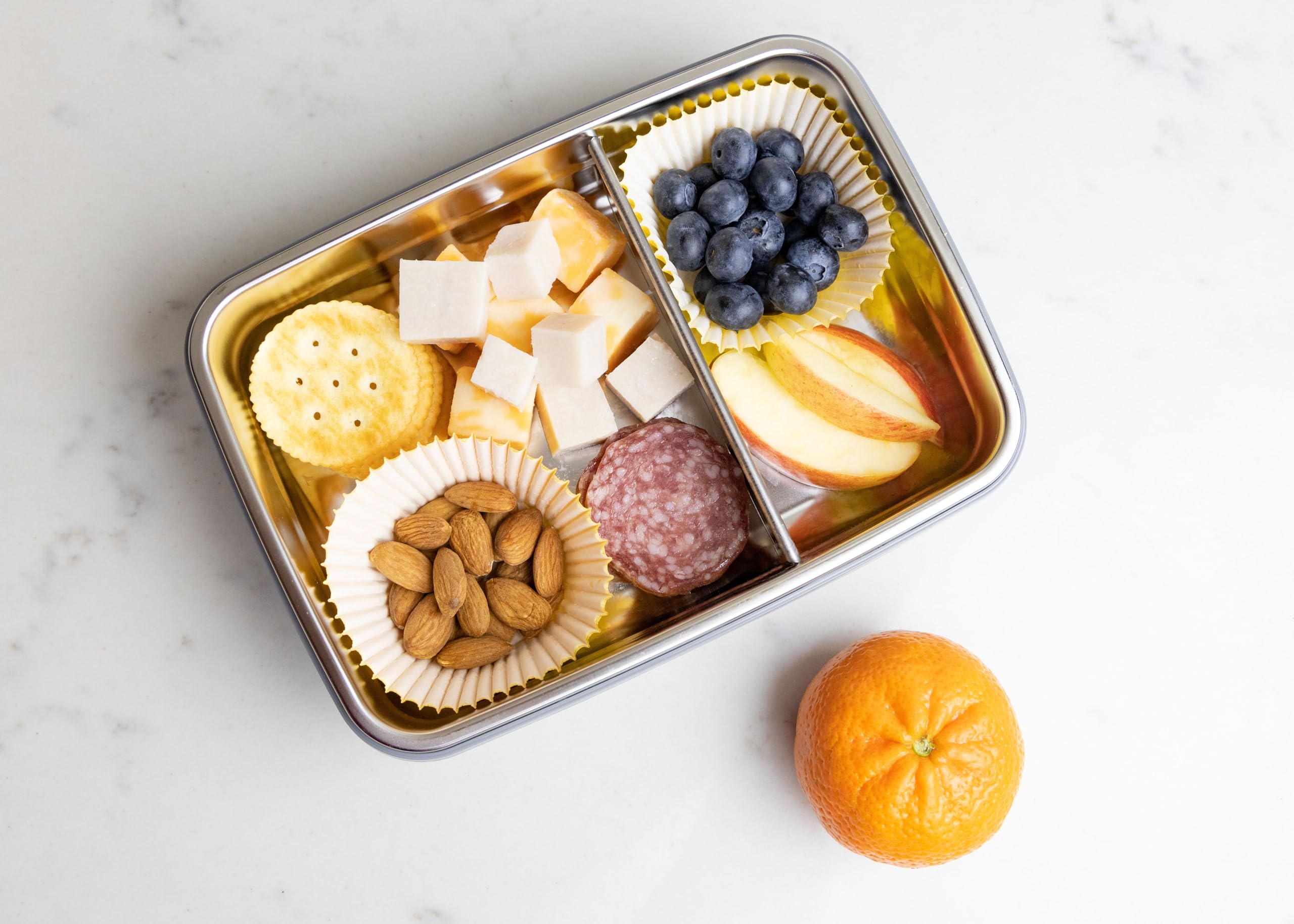 Amazon｜MIRA 18/8 グレード 仕切り付きランチコンテナ - サンドイッチ