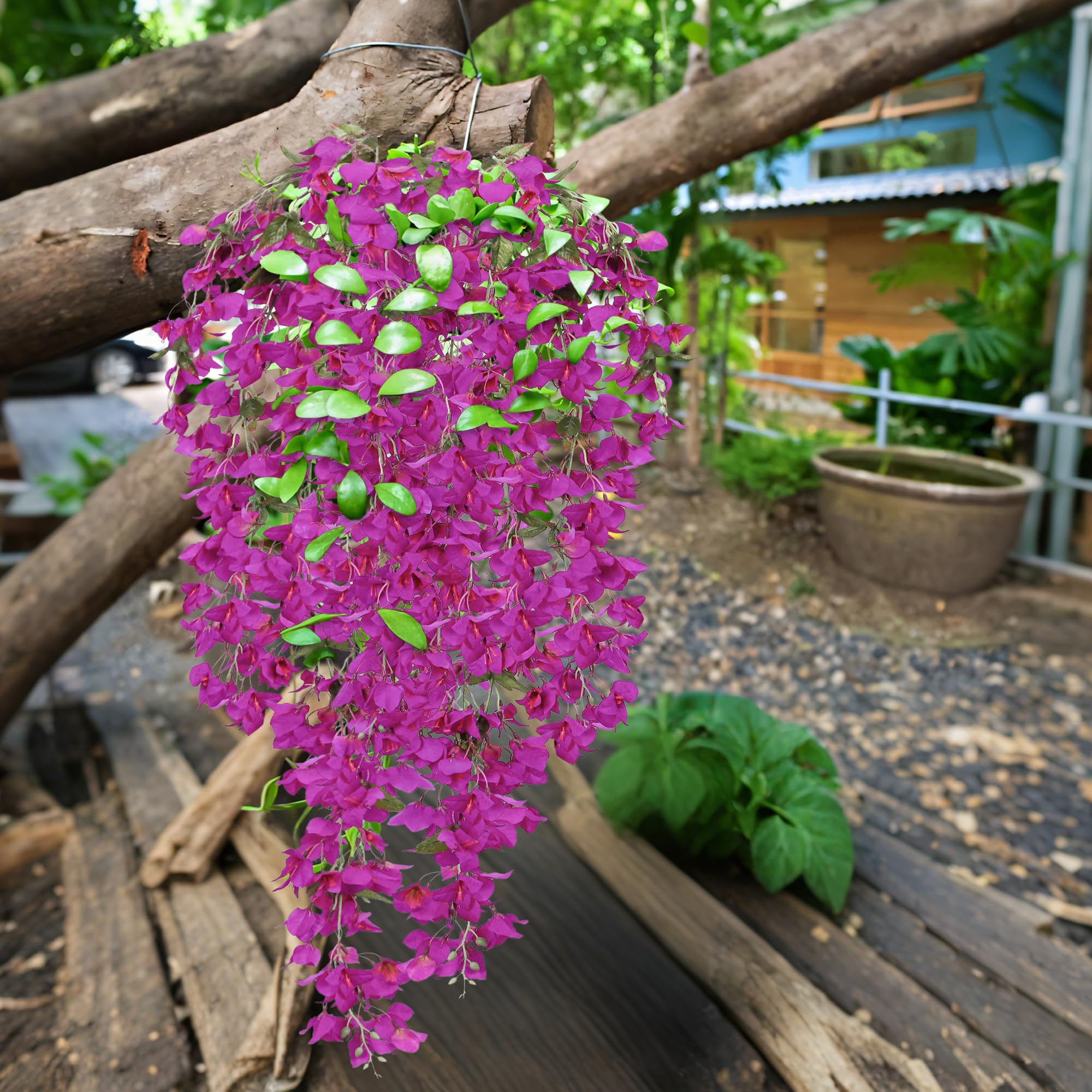 Amazon.com: Doment 2 Pcs Bougainvillea Artificial Hanging Flowers Bouquet  49.6In Faux Triangle Plum Blooming Bugambilias Plants for Home Garden Party  Indoor Outdoor Wedding Arrangement Decoration (Pure Purple) : Home & Kitchen