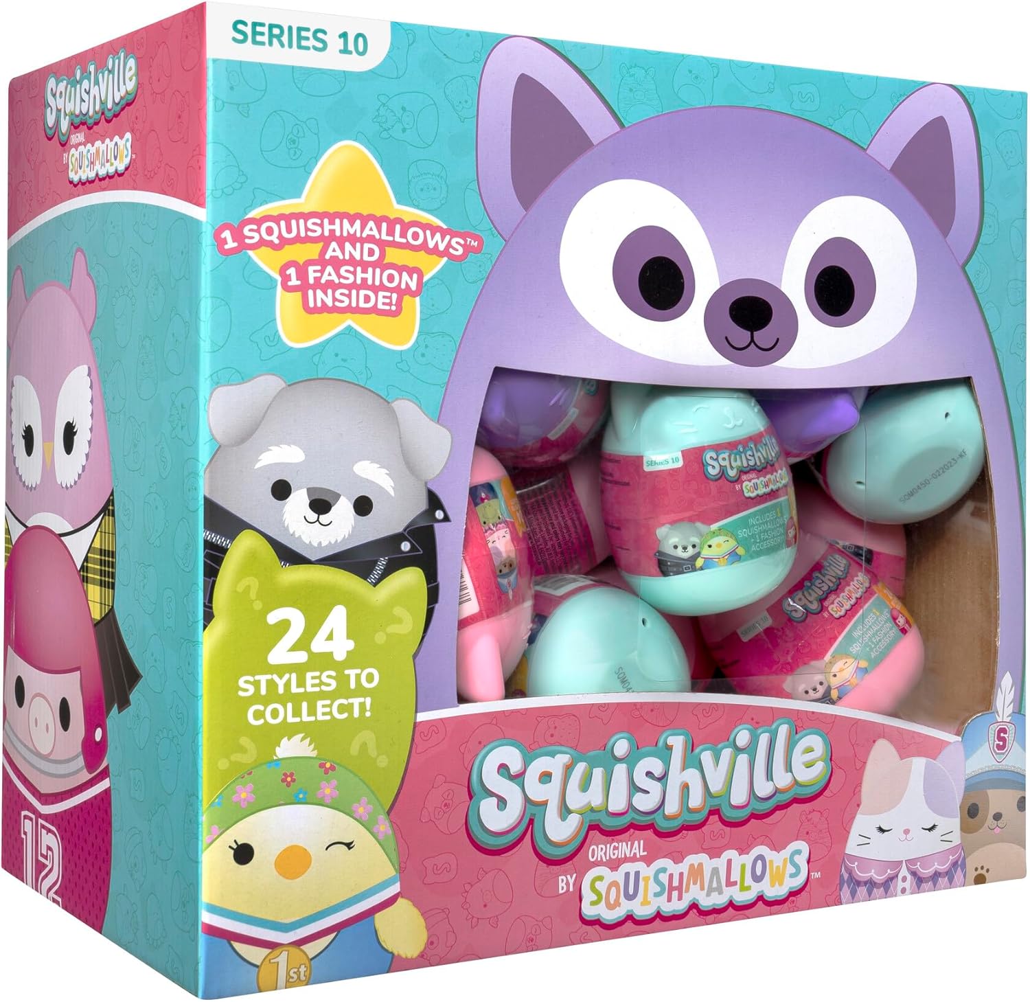 Squishmallows Squishville Series 10 Mini Mystery Plush (24 Pack) Value Pack Official Jazwares Plush - Collectible Soft & Squishy Bulk Blind Capsules - Styles May Vary - Gift for Boys, Girls & Kids