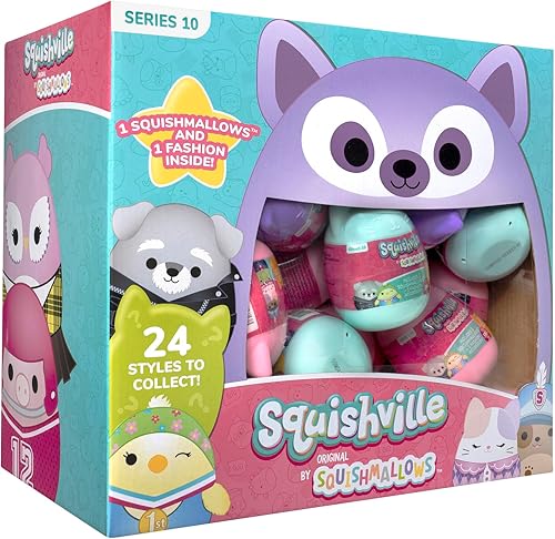 Miniatura 9 de Squishmallows Squishville, Serie 10 paquete de 3  Kellytoy oficial  Mini juguete de peluche coleccionable y accesorios, los estilos pueden variar