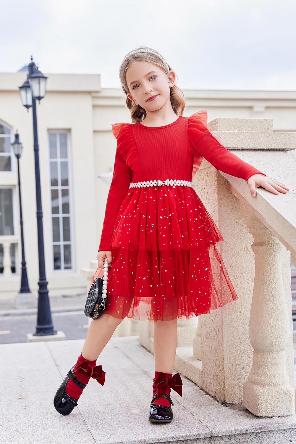 Arshiner Toddler Dress Baby Girls Tutu Tiered Formal Party Sequin Tulle Dresses Fall Winter Clothes for 1-6 Years - Image 6