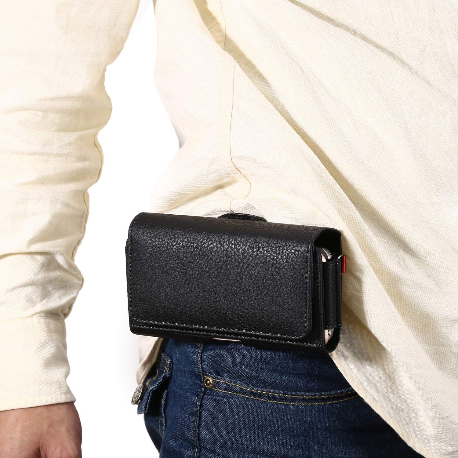 BAIYUNLONG Cellphone Protcetive Bags Mens Purse Leather Belt Case Holster 2 Phone Pouch Wallet with Clip for iPhone 12 pro max,for Samsung S20 Ultra,note20 ultra,A71 5G,A90 5G Phone Holder