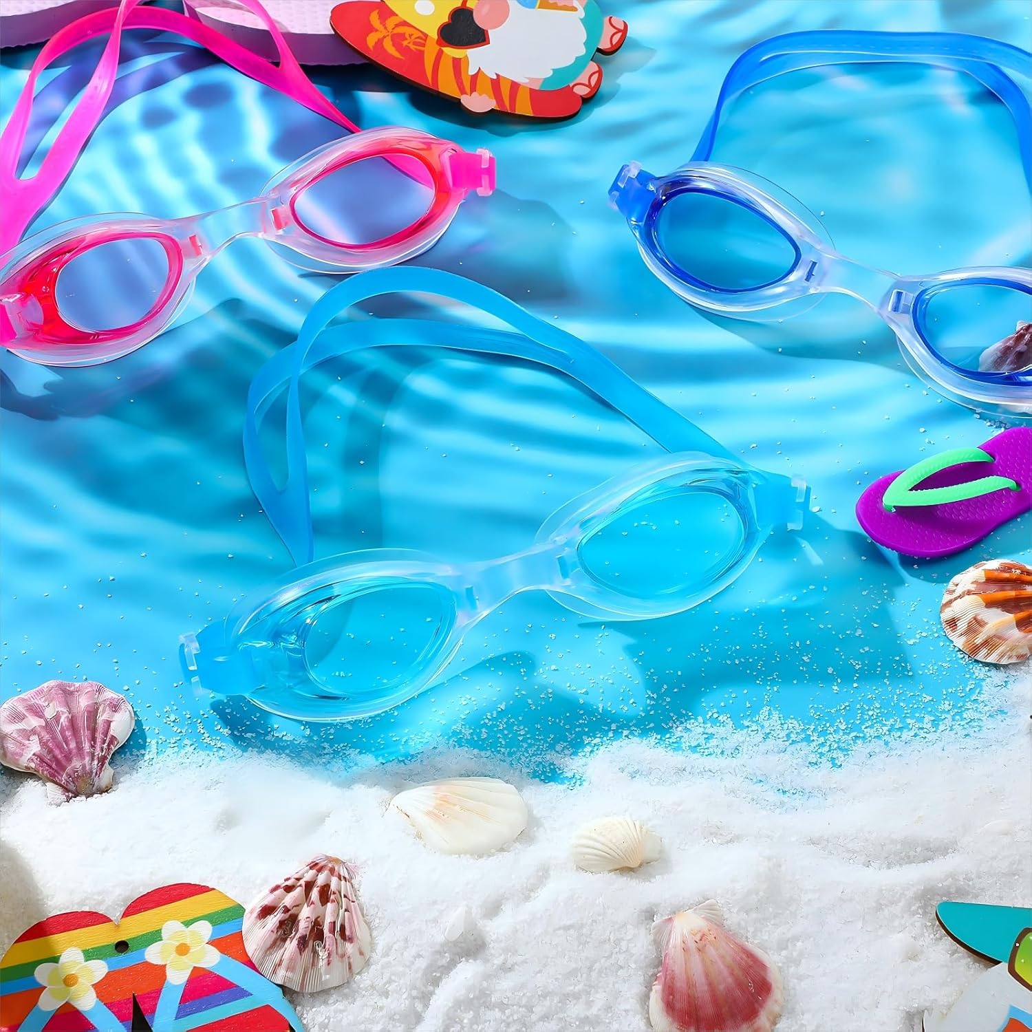 20 Pairs Unisex Kids Goggles Bulk for 4-14 Swimming Goggles for Children Anti Fog No Leaking Swim Goggles Pack