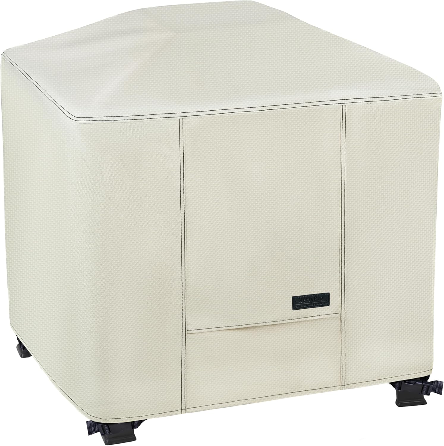 NettyPro Fire Pit Cover Square Waterproof Outdoor Firepit Cover for Gas Propane Fire Pit Table, 40 x 40 x 24 inch, Beige