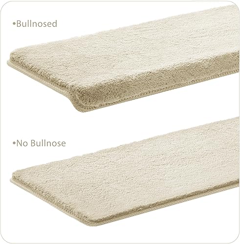 Miniatura 92 de PURE ERA - Alfombras para peldaños, de felpa suave, con bordes redondeados, de interiores, aptas para mascotas, antideslizantes, sin cinta, lavables