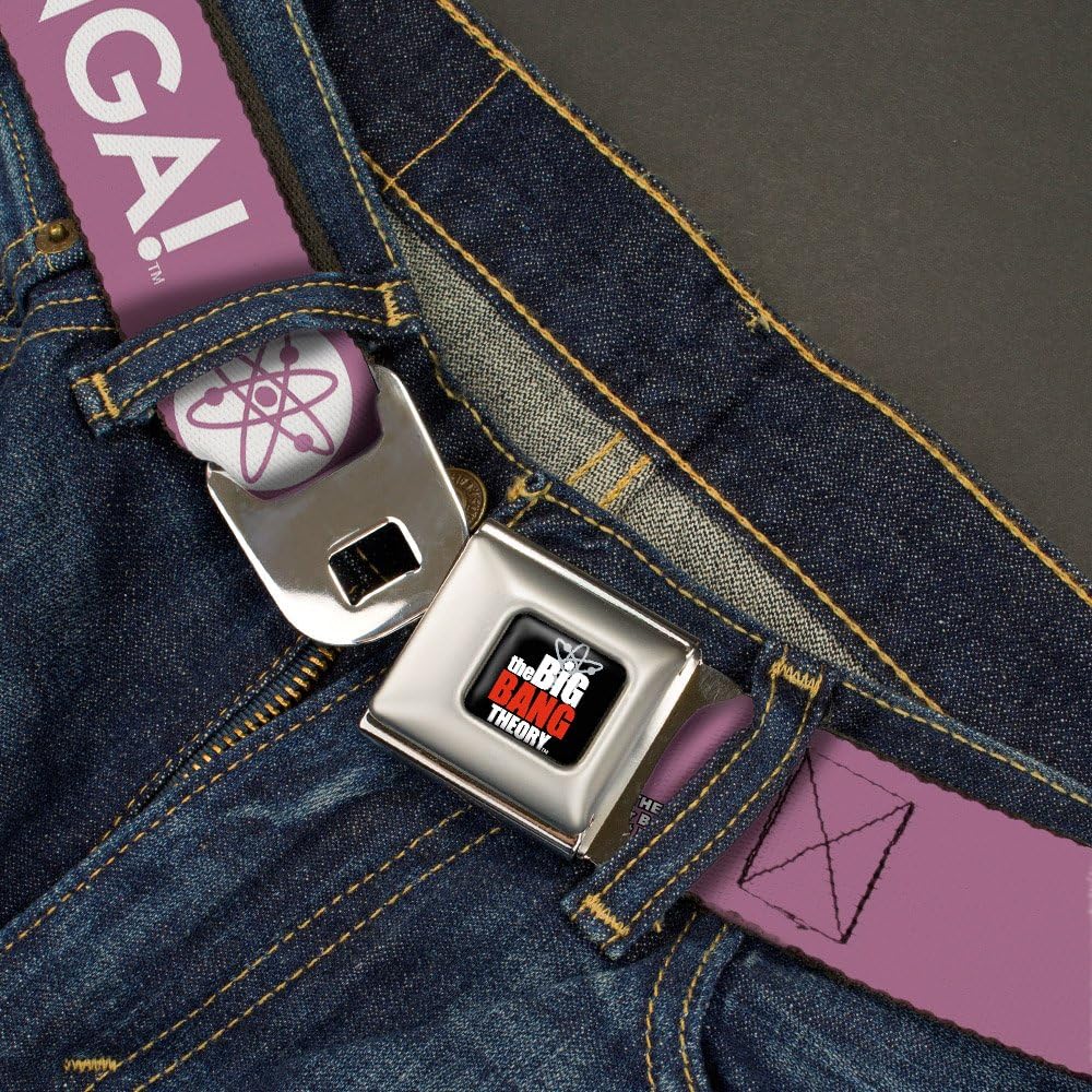 Buckle-Down Seatbelt Belt - BAZINGA! Atom Logo Lavender/White image 2