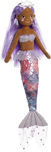 Miniatura 3 de Aurora Enchanting Sea Sparkles Cheekys Muñeca de peluche de corazón - Juego imaginativo - Compañeros mágicos - Púrpura 18 pulgadas