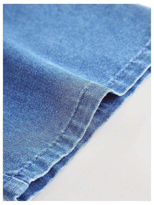 Floerns Girl's Bowknot Sleeveless Overall Denim Jumpsuit Kids Baggy Jeans Pants Light Blue 11Y by Floerns - Image 4