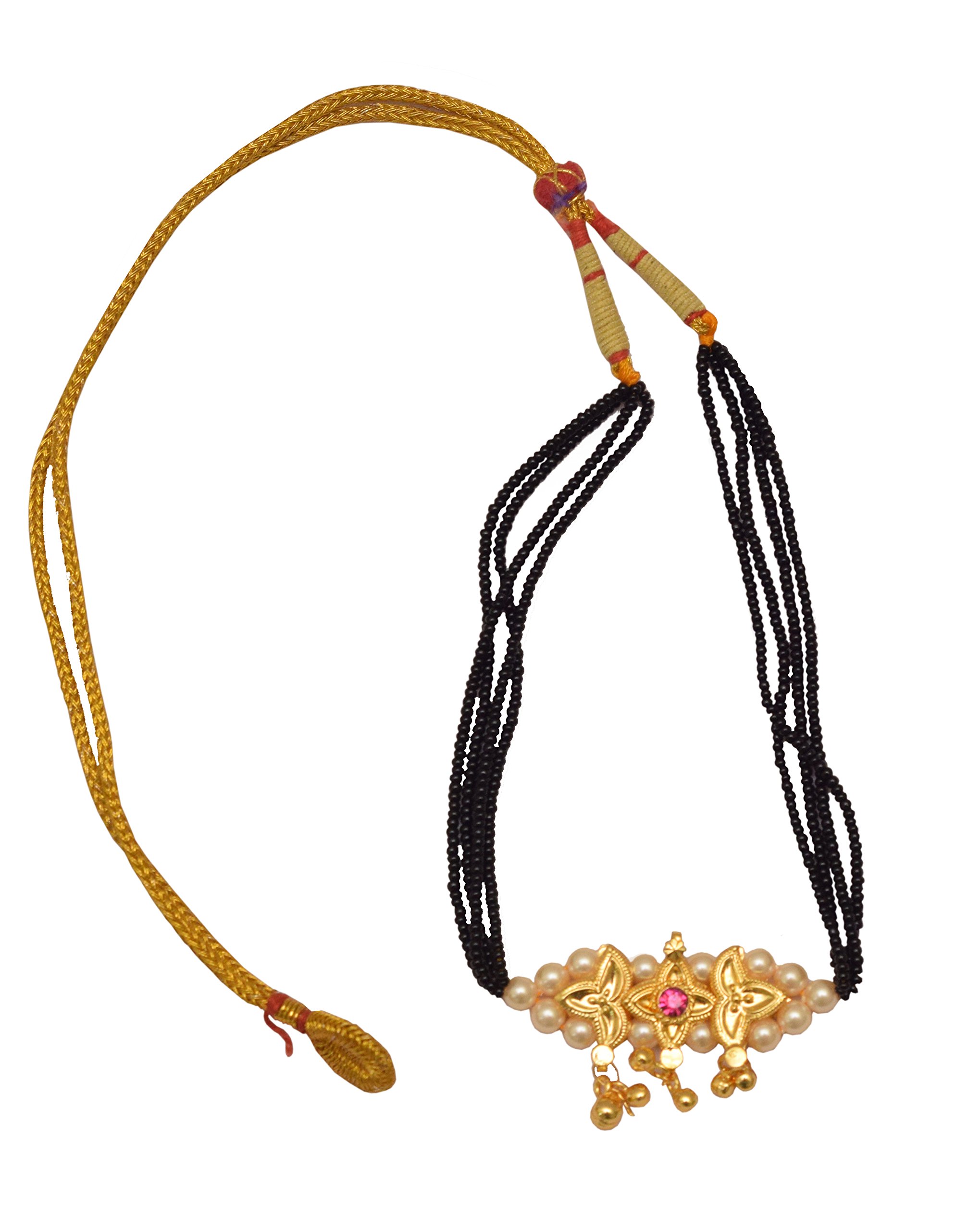 Aurangabadkar Saraf Black Gold Plated Mangalsutra Belpan Special Maharashtrian Necklace for Women (AJ003)