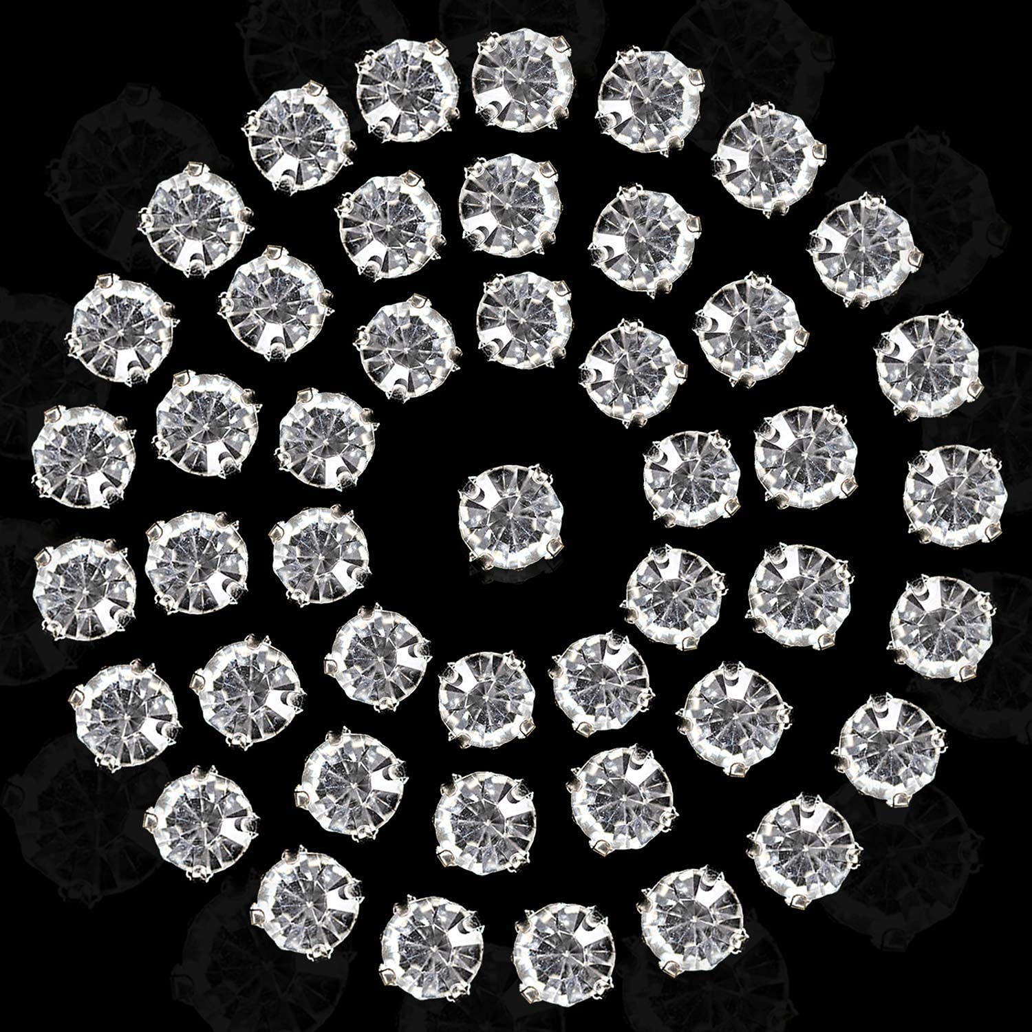 Trimming Shop 8mm Sew on Diamante Crystal Clear Glass Rhinestones for DIY Crafts Projects, Sewing Clothes, Scrapbook Embellishments or Decorations, 500pcs