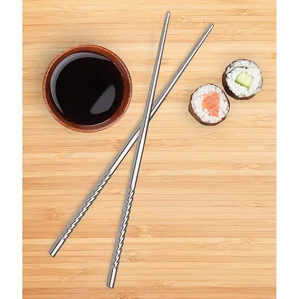 Helen’s Asian Kitchen Stainless Steel Chopsticks, 9-Inches, 5-Pair 4