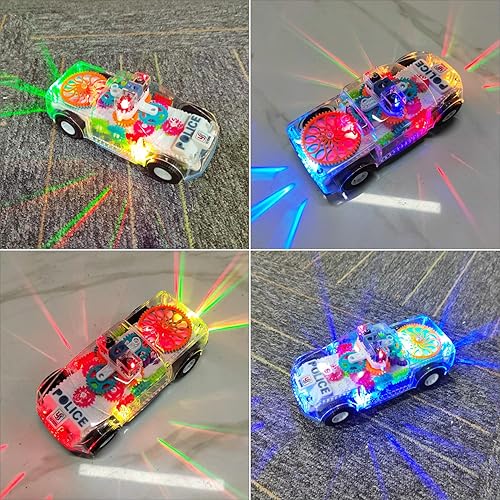 Miniatura 3 de Tipmant Vehículo eléctrico de coche de policía para bebés y niños pequeños, conducción automática, engranajes transparentes, música, luces
