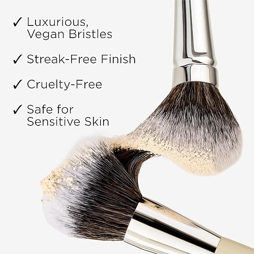 Miniatura 3 de HALEYS Brocha para polvo VEGAN+SIN CRUELDAD, suave, sin marcas, mezcla perfecta, pulido, difumina, alisa, control, precisión, herramientas