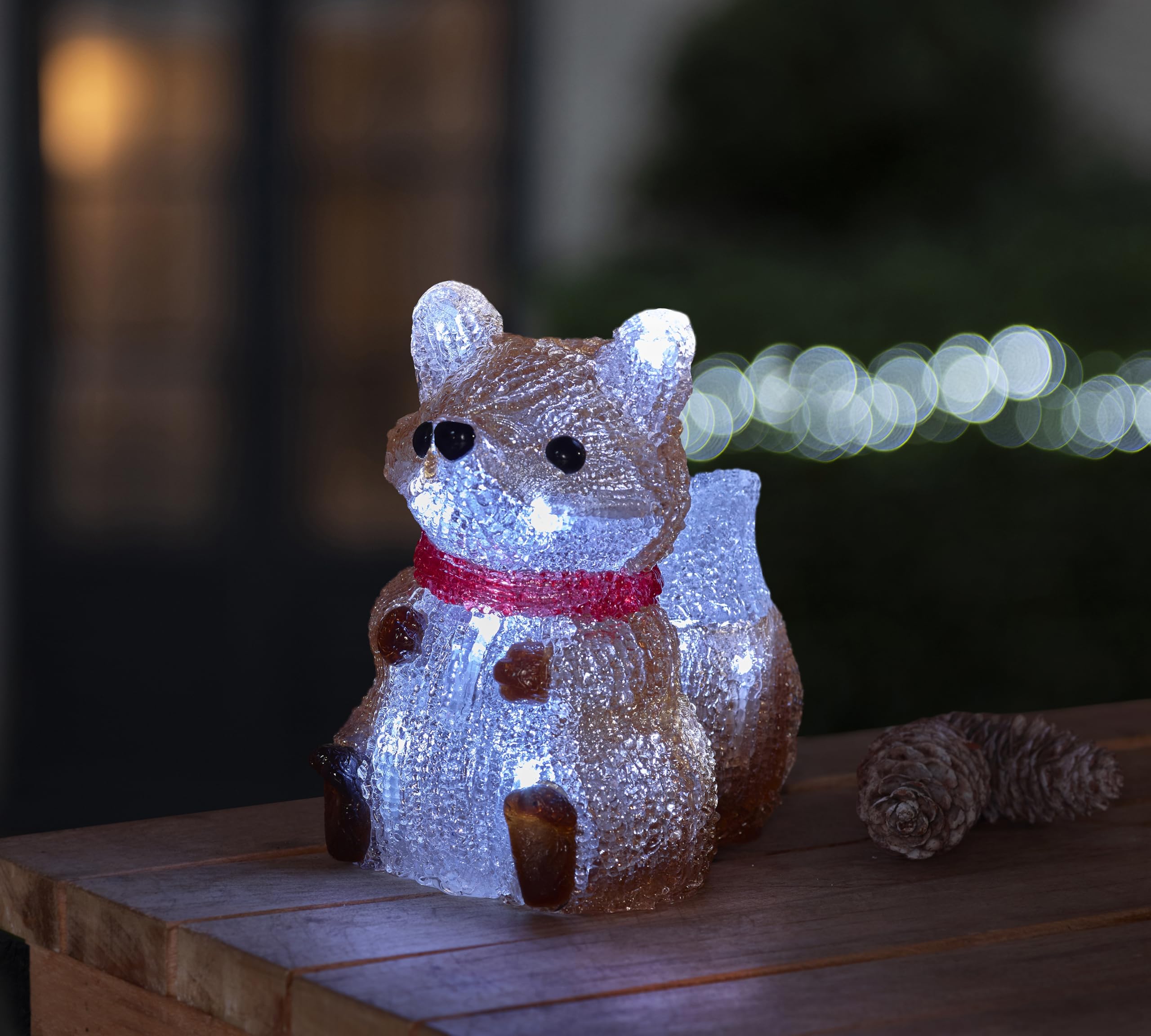 Smart Garden InLit Ice DecoFox Christmas Decoration - 15cm - LED Battery Operated - Indoor and Outdoor Use - Auto Timer Function - Christmas Decoration For Home - Festive Christmas Lights