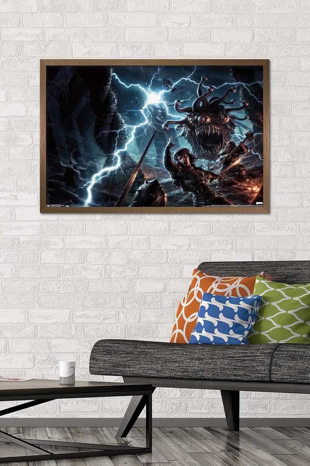 Trends International Dungeons and Dragons - Battle Wall Poster, 34L x 22.4W, Bronze Framed Version