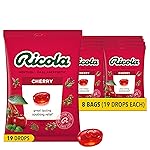Ricola Cherry Throat Drops, 19 Count (Pack of 8) Daily Drops for Delicious Throat Refreshment, Oral Anesthetic, Naturally Flavored