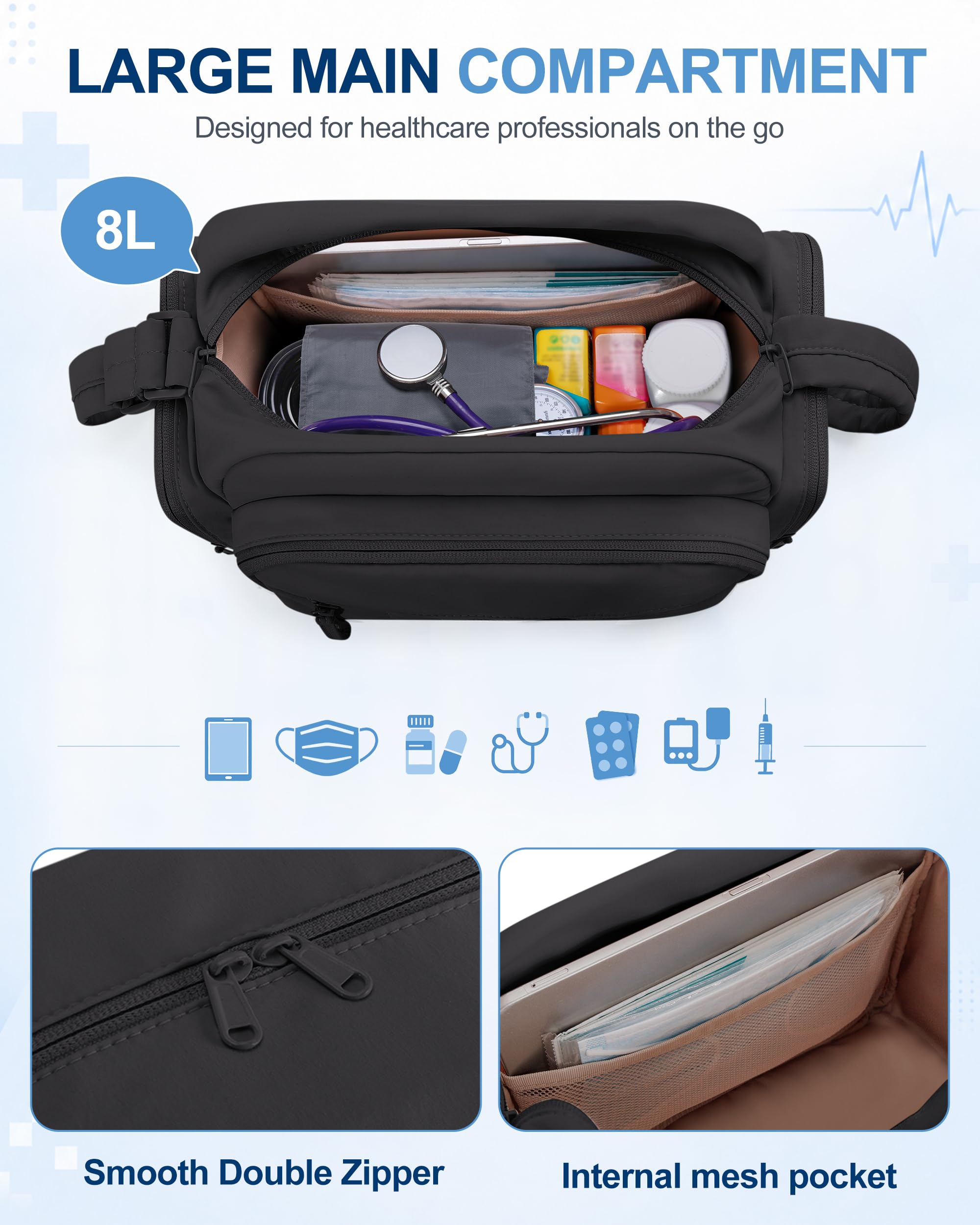 Trunab Sac d'Organisation pour Soins à Domicile (Mini Format), Noir