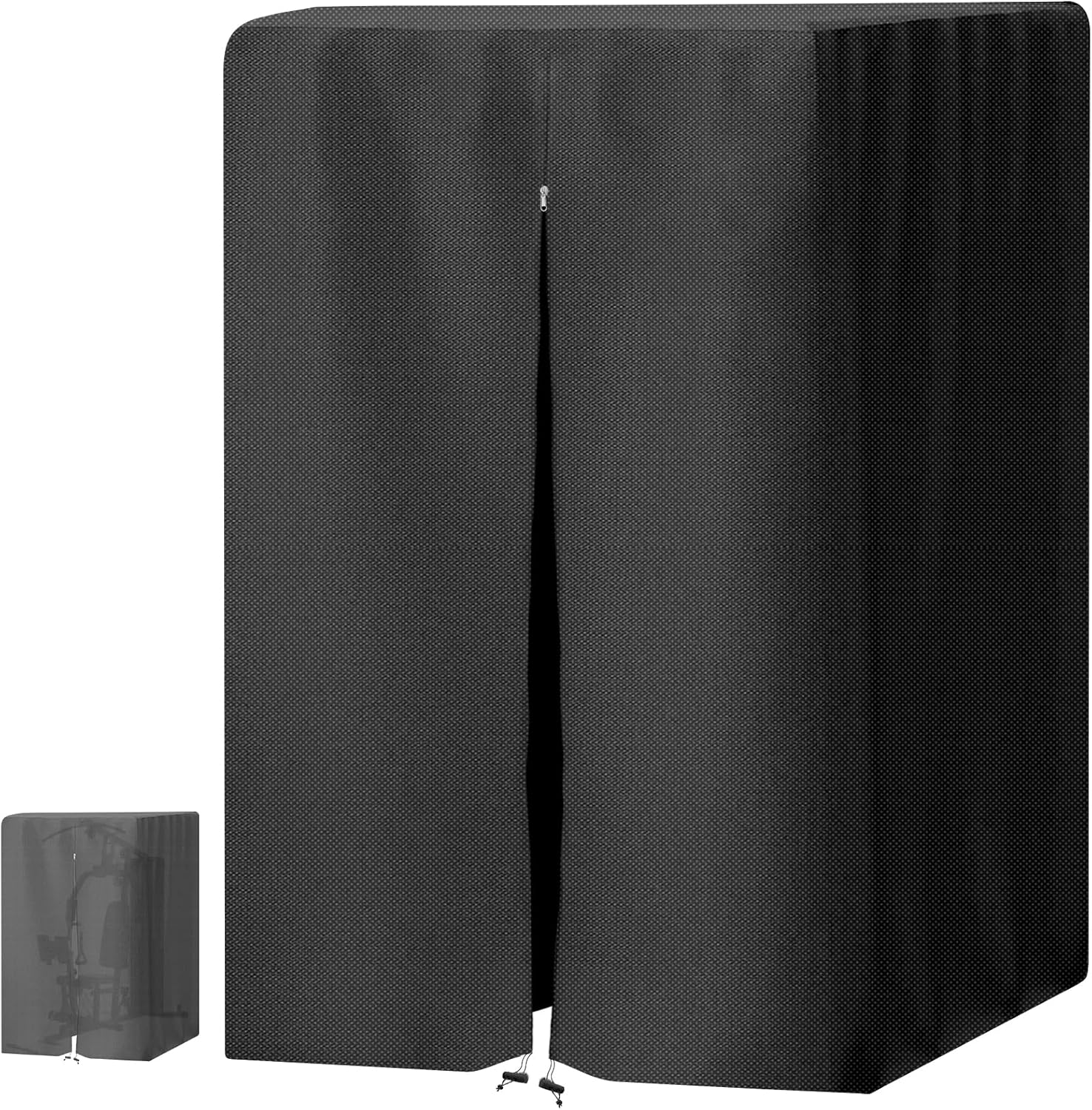 MRWiZMS Protective Cover for Home Gym Set with Waterproof Zipper, Waterproof Cover for Power Tower/Pull Up Dip Station Heavy Duty, 420D Oxford Cloth UV Resistant, Dustproof, Universal