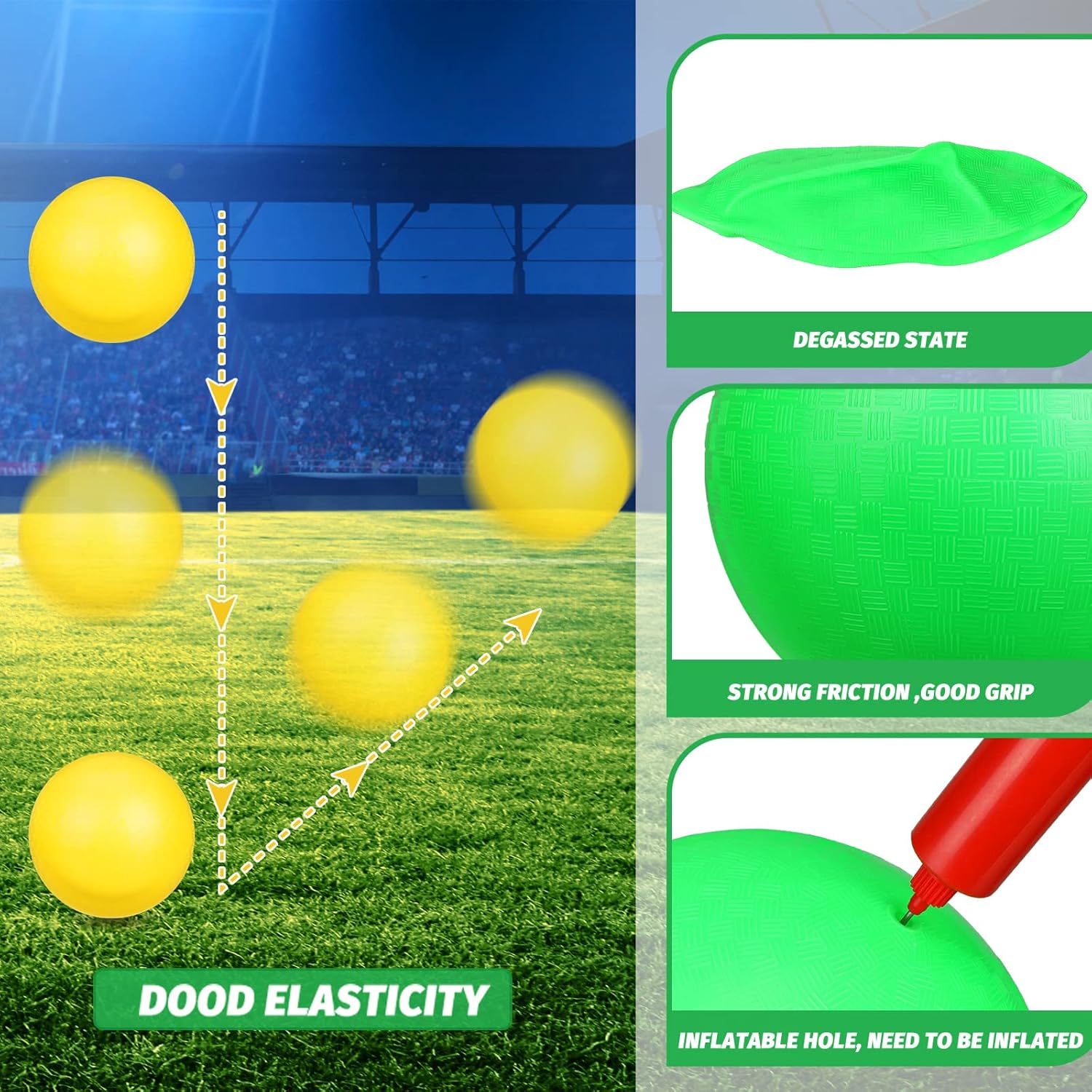 Jerify 20 Pack Large Dodgeballs Kickballs Colorful Playground Ball Inflatable Bounce Balls Bouncy Ball PVC Play Balls for Adults Beach Party Game Outdoor Indoor, 4 Colors(8.5 Inch)