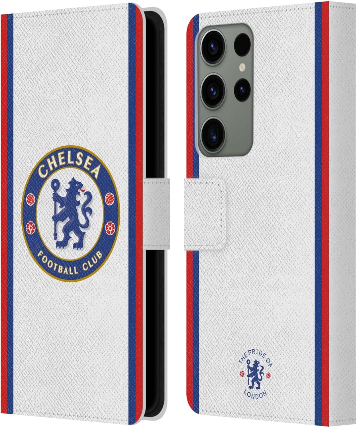 Head Case Designs Officially Licensed Chelsea Football Club Away 2019/20 Kit Leather Flip Case Compatible with Samsung Galaxy S23 Ultra 5G