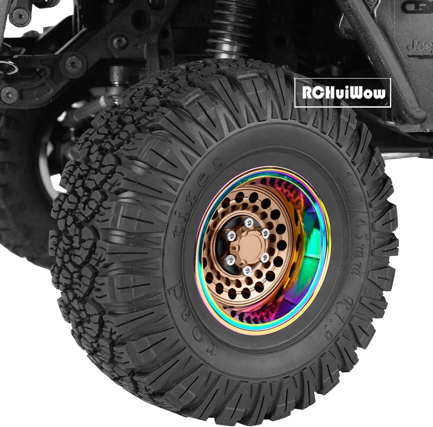 RC 1.9 Beadlock Wheels Rainbow Wheels for 1/10 SCX10 90046 AXI03007 TRX4 VS4-10 Gen8 MST CFX,Alloy Aluminium 1.9 rc Wheel 1.9 Beadlock Rims,Bronze