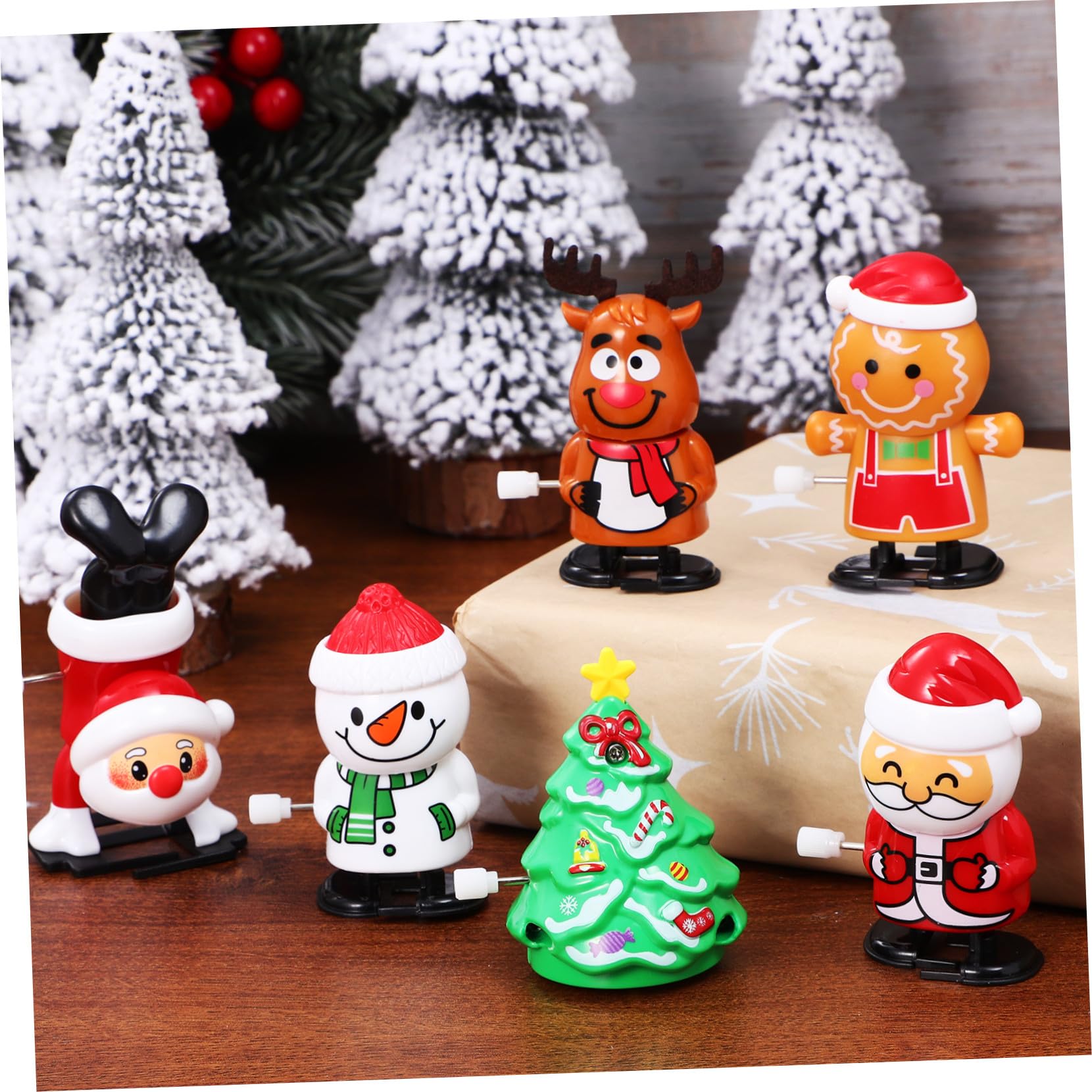 WOONEKY 6 Pezzi Giocattoli Carica Halloween e Natale Design Adorabile in ABS Giocattoli Orologeria Automatici per Feste e Regali Divertenti e Facili da Usare
