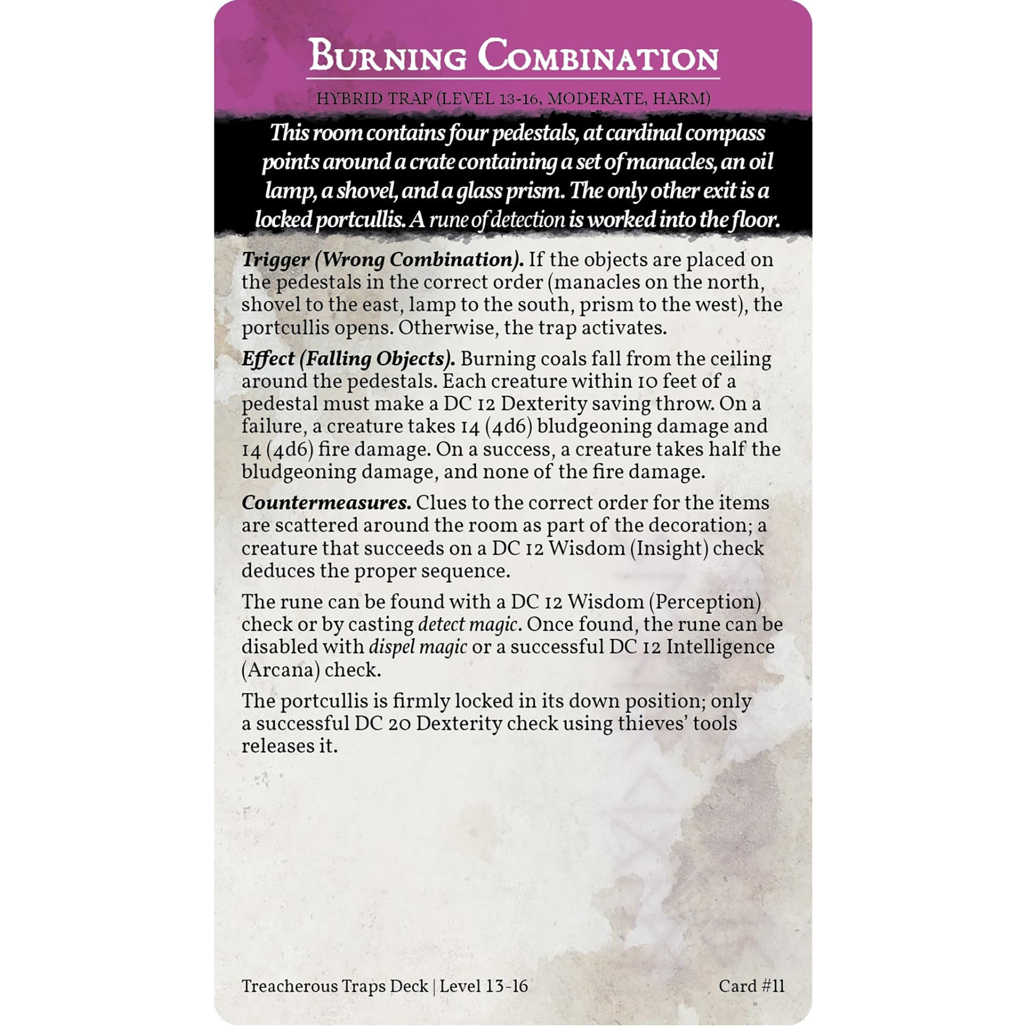 Nord Games: Treacherous Traps: Boxed Set - 5e RPG Storytelling Cards, 350 Tarot-Karten von vorgefertigten & zufälligen Fallengeneratoren, D&D Rollenspiel