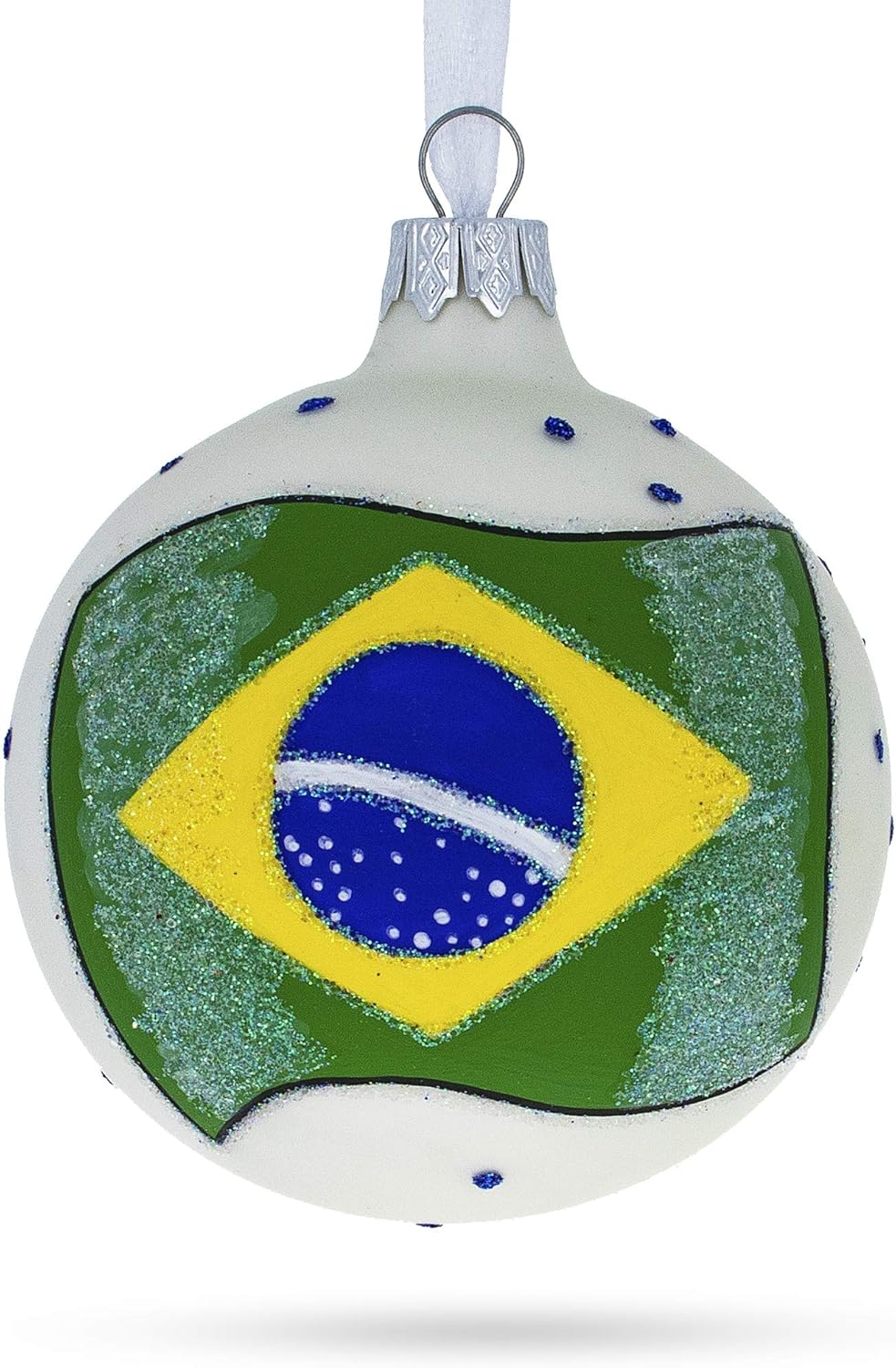 Brazilian flag Christmas ornament representing holiday traditions