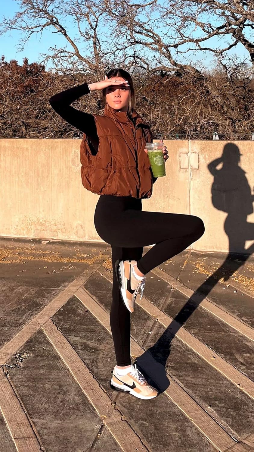 SySea Women's Crop Puffer Vest Winter Zip Up Lightweight Sleeveless Warm Outerwear Padded Coat - Image 5