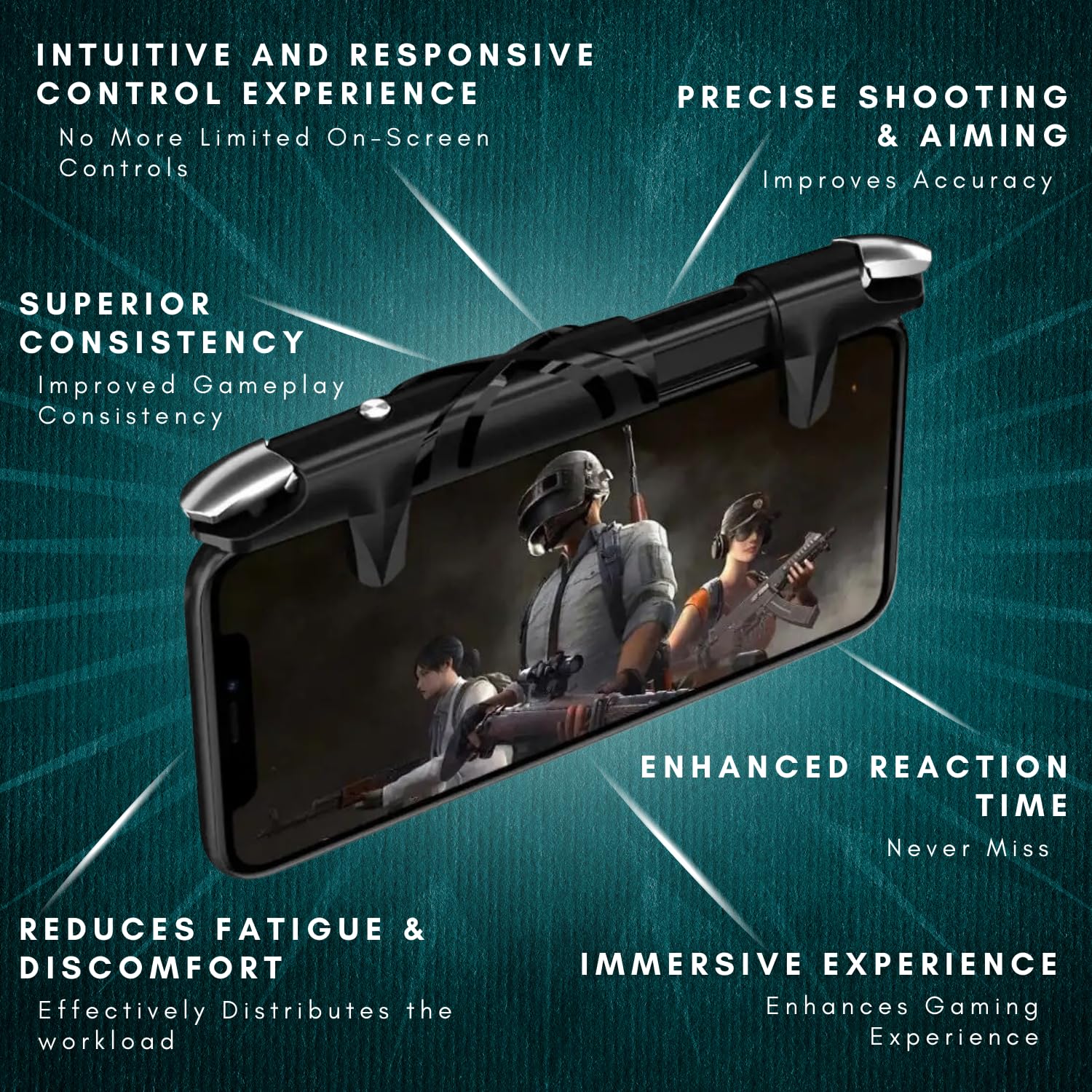 Ultimate Mobile Gaming Combo : déclencheur de jeu et 6 manchons Sarafox V3 avec étui en métal
