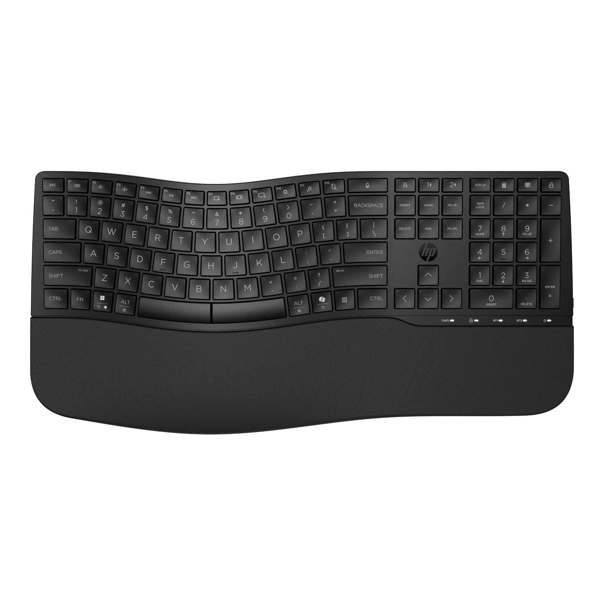 680 Comfort Dual-Mode Keyboard, Microsoft Copilot, Adjustable, HP Unifying Dongle, 2.4G B…