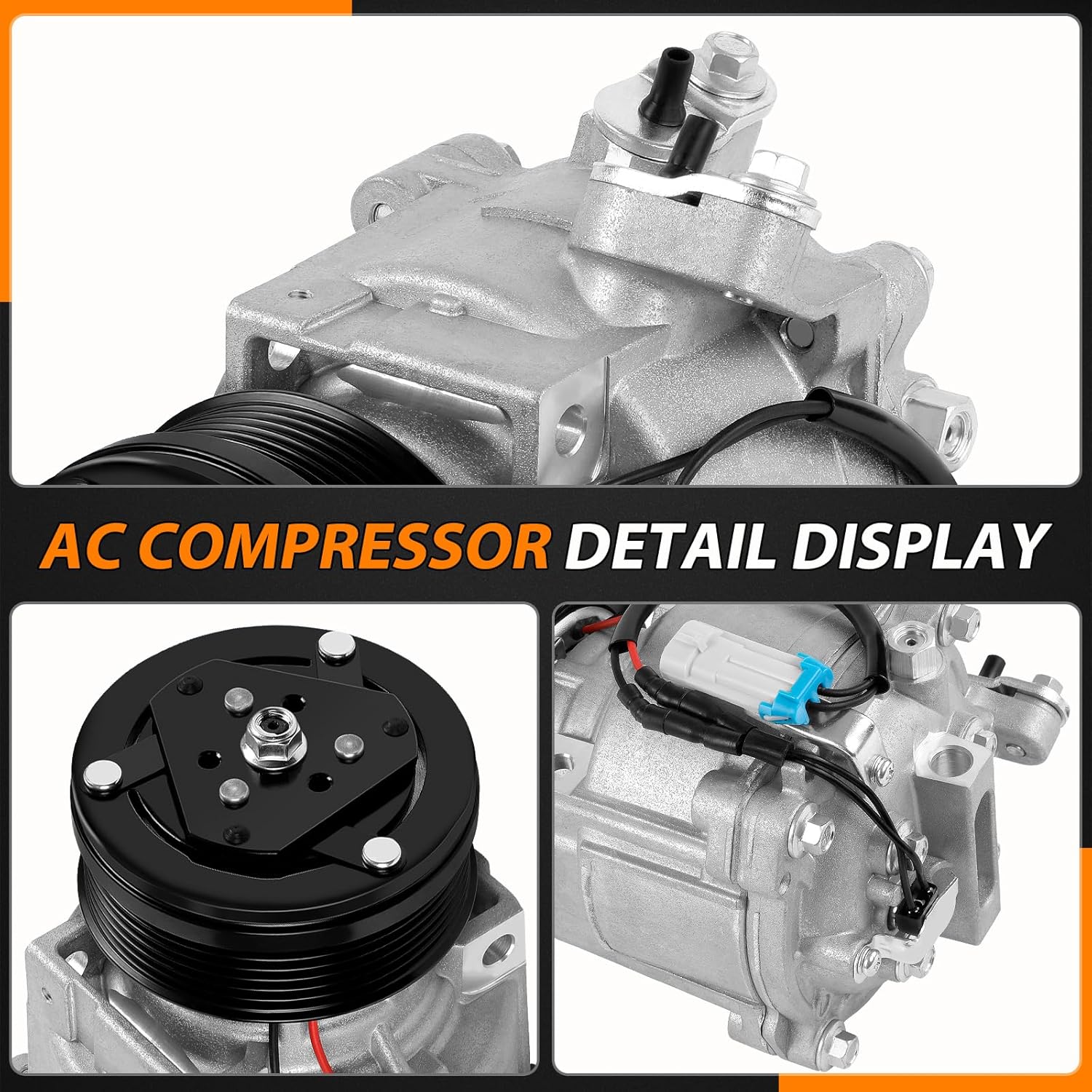 AC Compressor with Clutch Compatible with Chevy Sonic 2013 2014 2015 2016 2017 2018 LS LT LTZ 1.8L Air Conditioning Parts Replace 42623008 CO29167C 98496 94517799 95370313