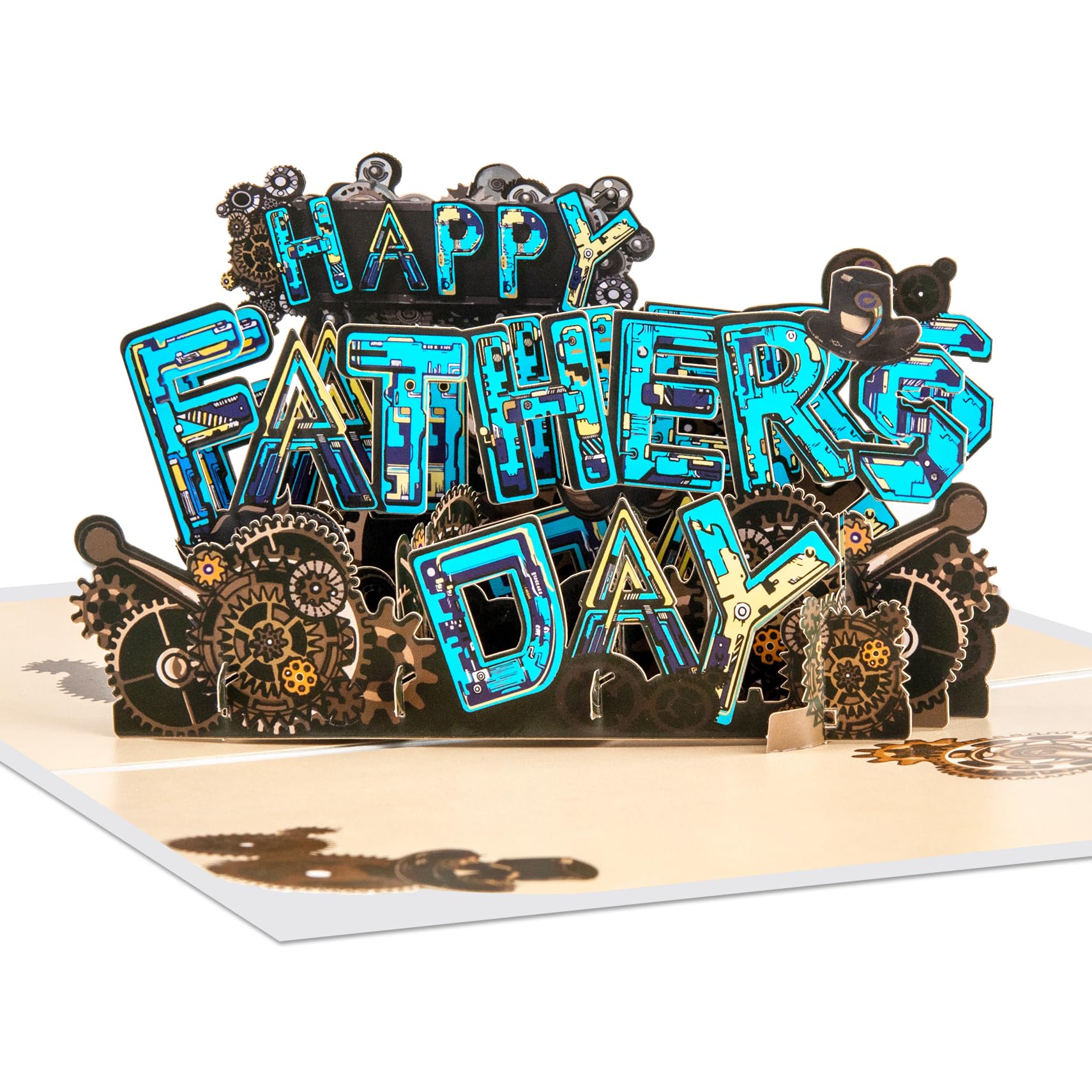 DEESOSPRO® Wenskaart, 3D pop-up verjaardagskaart, jubileumkaart, met creatief papier gesneden patroon, cadeau voor verjaardag van papa, Kerstmis, Vaderdag, superpapa