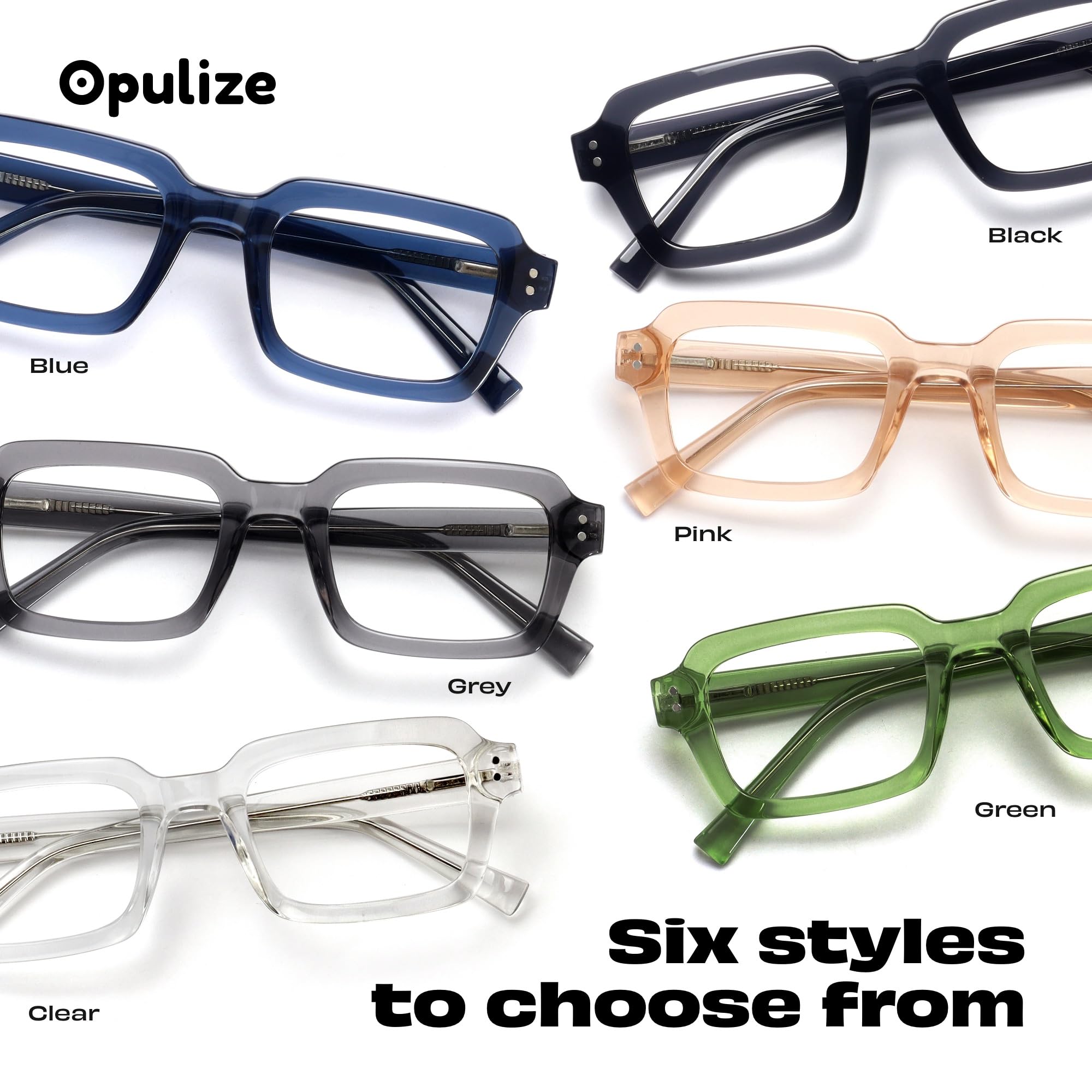 OPULIZE EDG Gafas de Lectura de Bloqueo de Luz Azul para hombre y mujer, Lentes Antirreflejos Antideslumbrante, Protección UV, Rectangular, Paquete de 2 Rosa Verde +2,00