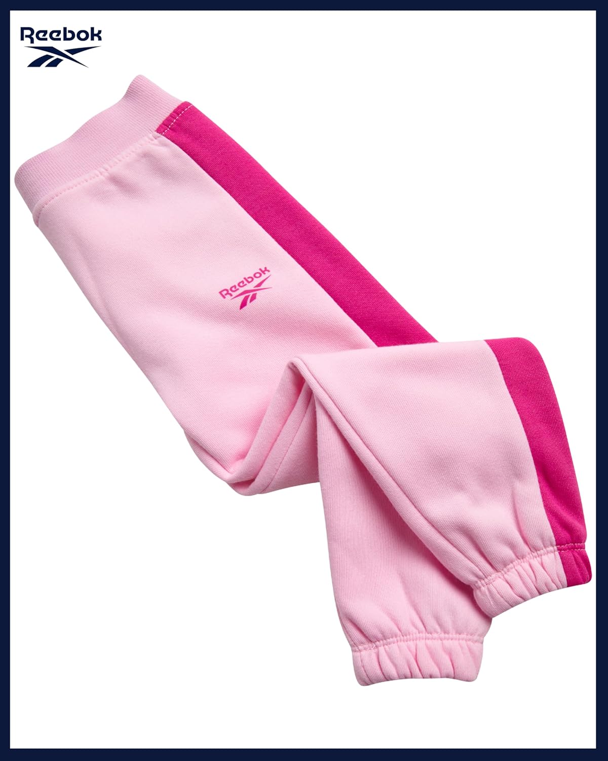 Reebok Toddler Girls Sweatsuit Set - 2 Piece Girls Athletic Sets with Fleece Pullover Hoodie Sweatshirt and Jogger Sweatpants - Image 5