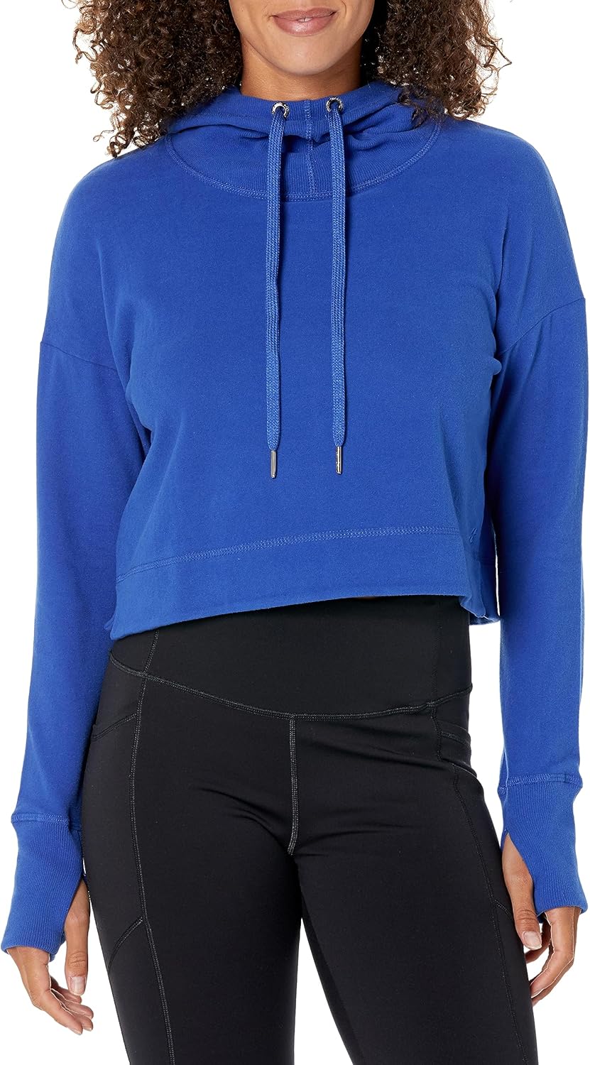 Sweaty Betty Women's Escape Luxe Fleece Cropped Long Sleeve Hoodie Sweatshirt
