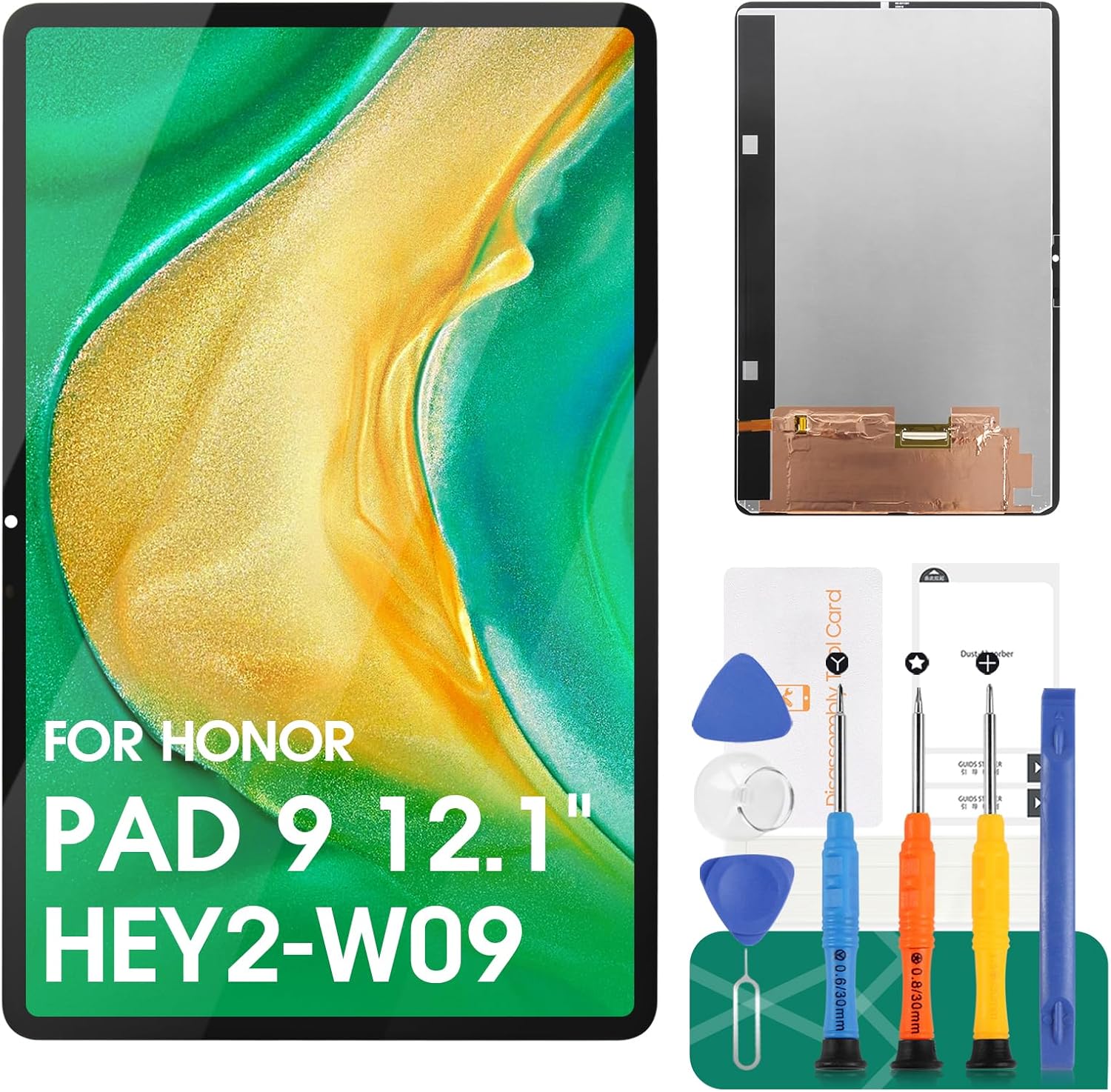 SRJTEK for Honor Pad 9 Screen Replacement for Honor Pad 9 HEY2-W09, HEY2-AN09, HEY2-AL09 LCD Display Digitize Assembly Repair Part with Repair Kits 12.1" (Black