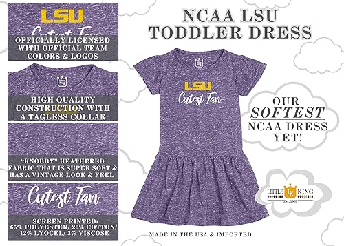 Miniatura 5 de Little King NCAA Knobby - Vestido para niñas pequeñas, tallas 2T, 3T y 4T