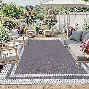 Amazon.com: Waterproof Outdoor Rug Reversible Design Winter Snowproof ...