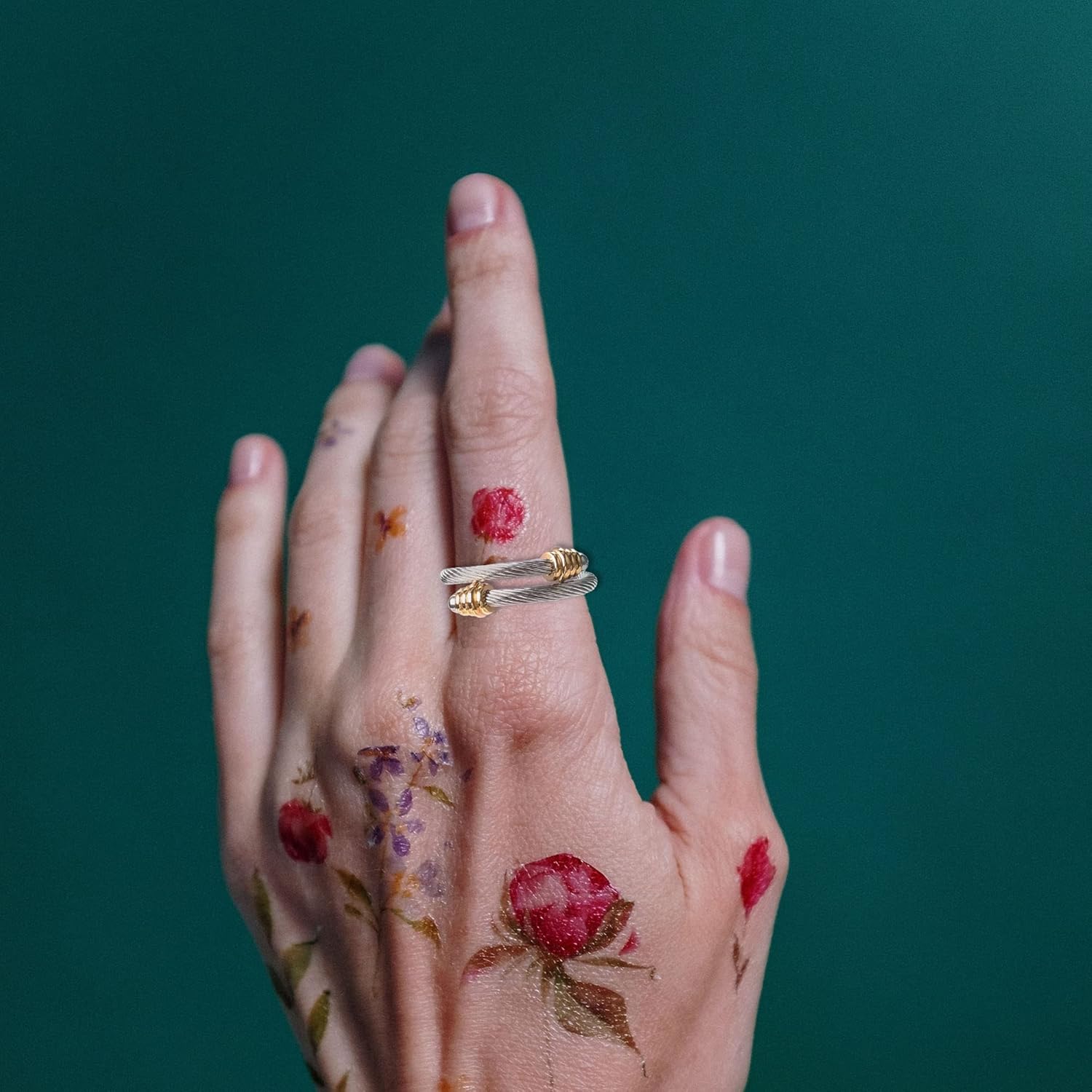 Cable Rings Vintage Twisted Open Ring for Women Adjustable Designer Fashion Brand Stainless Steel Jewelry with Gift Box - Image 4