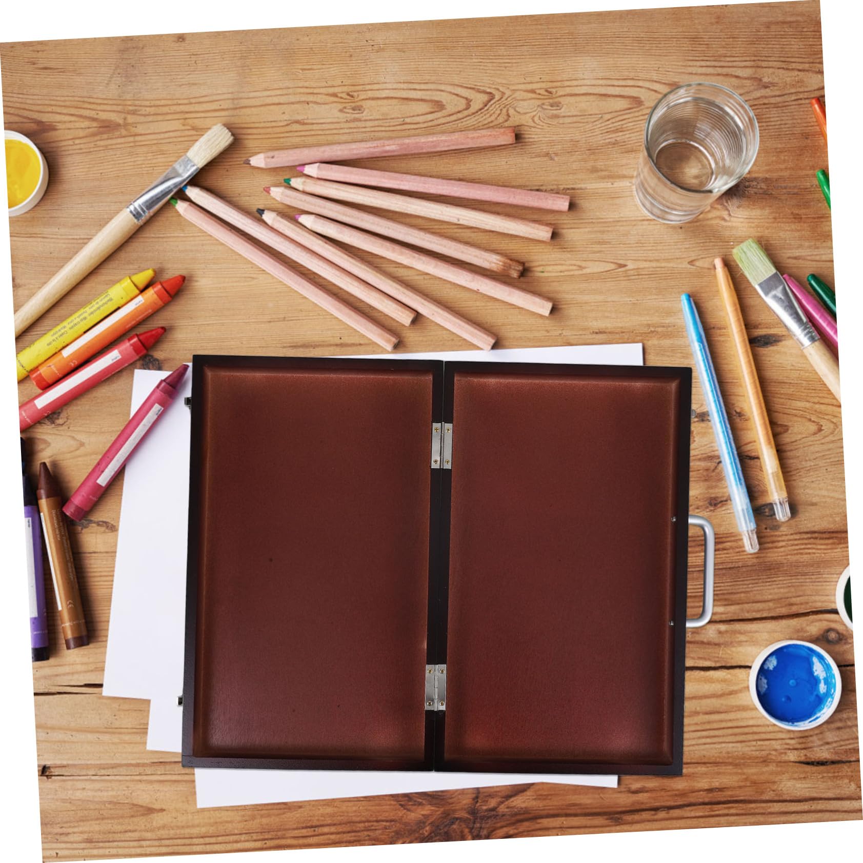 Gatuida Mallette de Peinture Portable en Bois pour Étudiants et Artistes