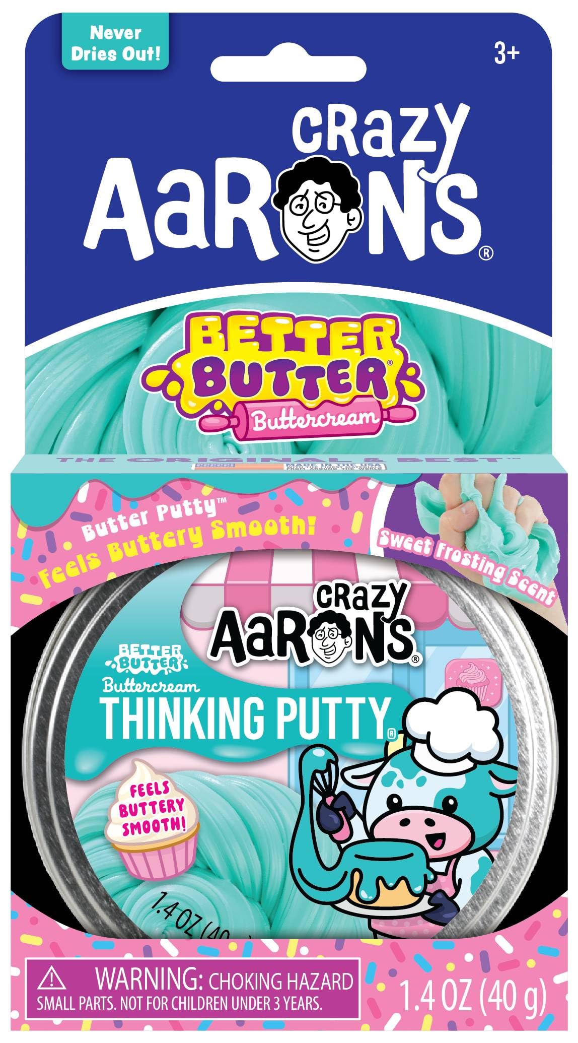 Crazy Aaron's Thinking Putty 3.5" - Better Butter Buttercream - Putty for Kids and Adults - Creative and Endless Fun, Stress Relief Therapy Toys, Never Dries Out