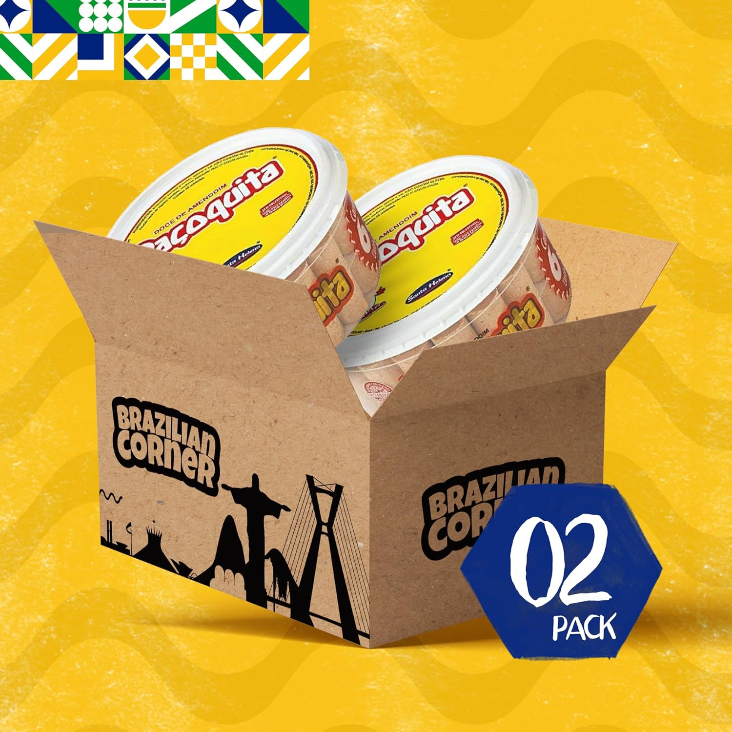 Pacoquita Natural Peanut Butter Snack Combo 2lb [2 PACK] | Creamy Peanut Candy Bar Gluten Free | PB Bites Vegan Protein | Paçoquita Doce de Amendoim Santa Helena 1.25Kgs