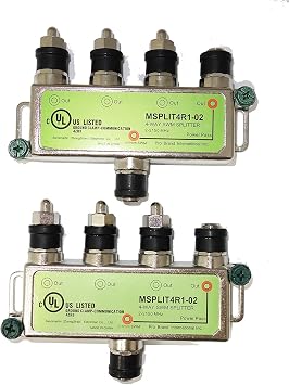 Directv SWM Approved 4-Way Splitter by Pro Brand (2-Pack)
